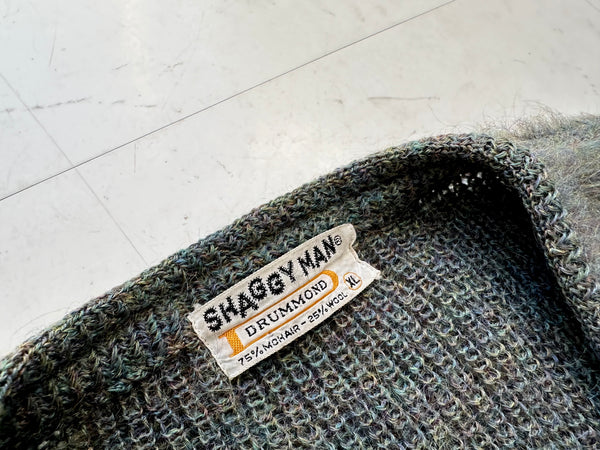 60s DRUMMOND Shaggy Man Mohair Cardigan XL DeepEmerald – NO BURCANCY
