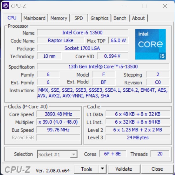 Intel Core i5-13500 Processor - Benchmarks and Specs