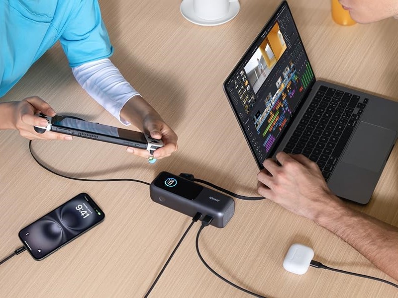 Anker Power Bank (25K, 165W, Built-In and Retractable Cables) now