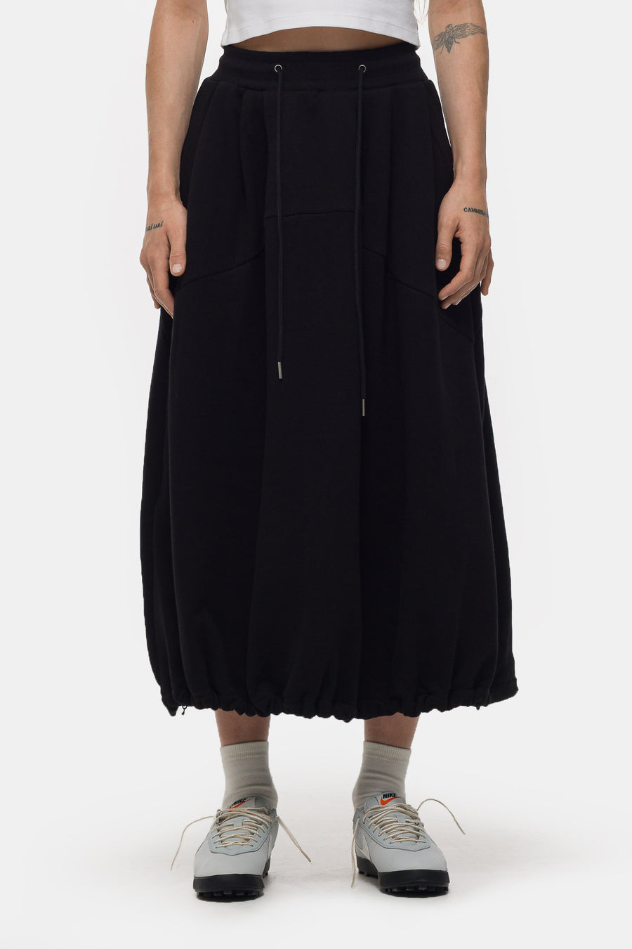 Pintuck Jogger Skirt in Black - Estudio Niksen