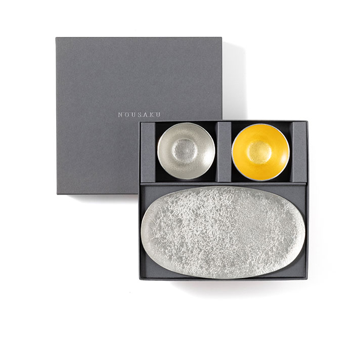 純錫・金箔清酒對杯餐盤組- 能作台灣｜NOUSAKU Taiwan