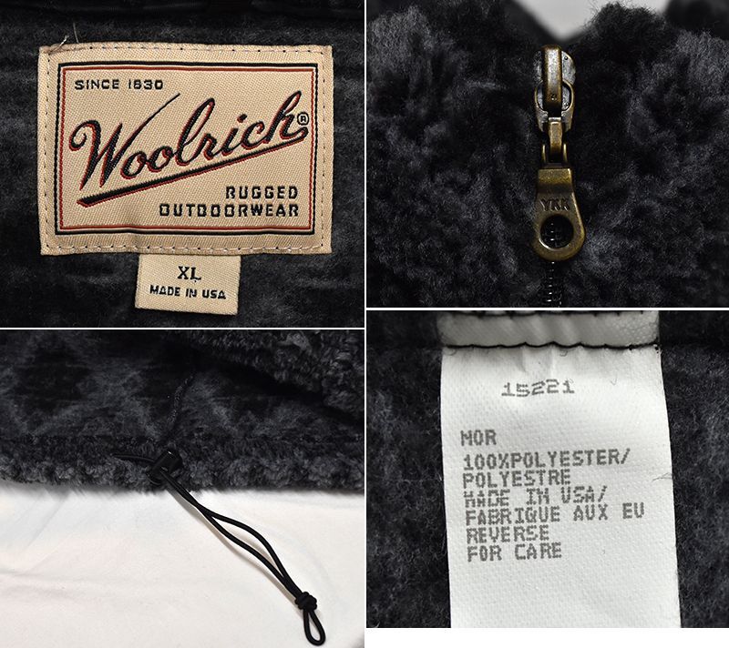 90's USA製【ビンテージ】【ウールリッチ】【Woolrich】【チャコールX