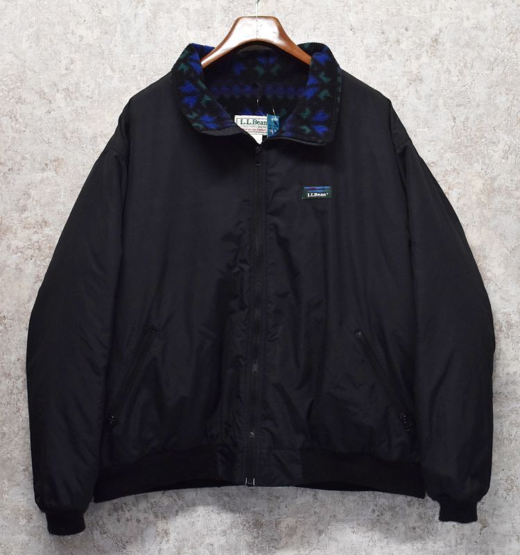 90's【ビンテージ】L.L.Bean【LLビーン】【黒×ネイティブ柄
