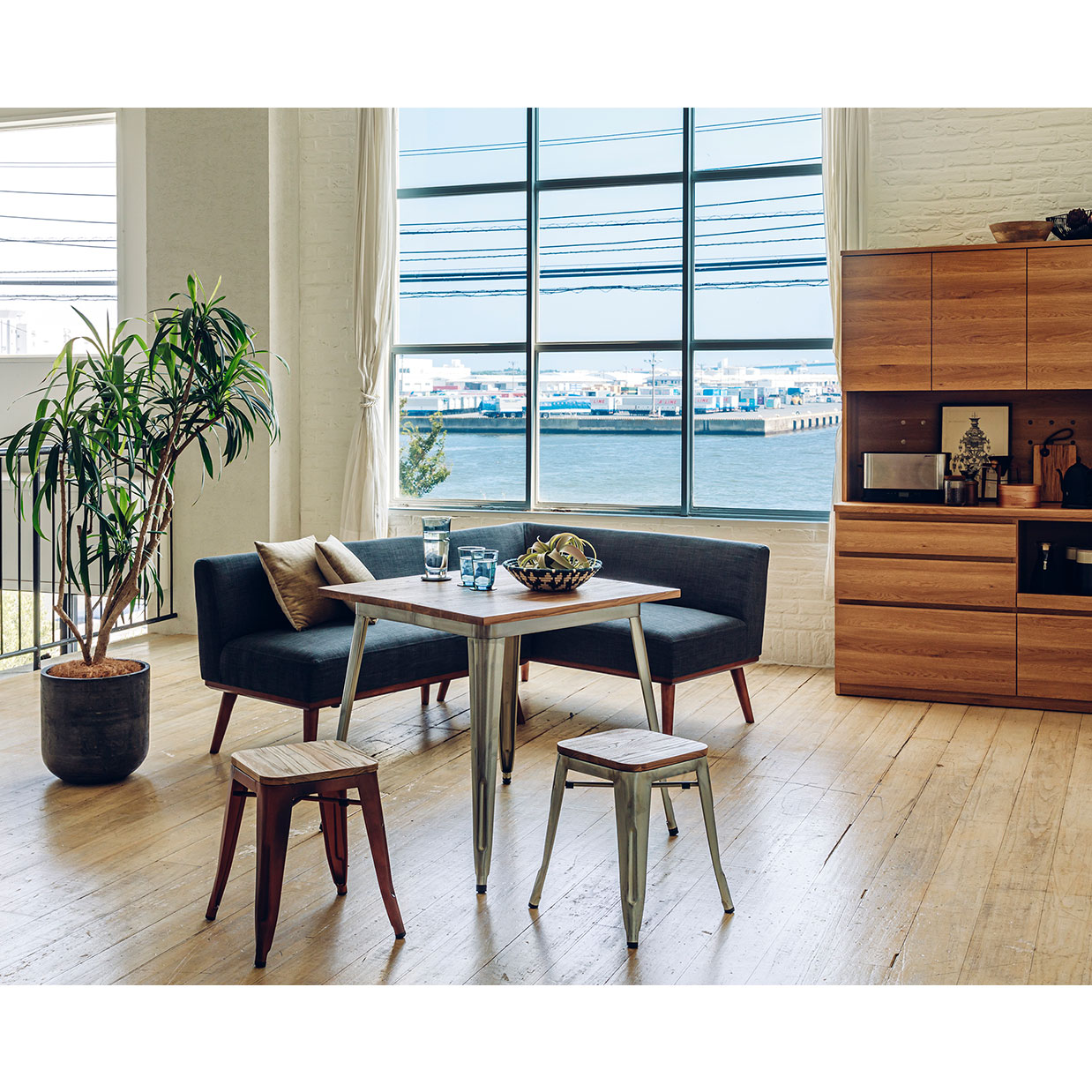 テーブルTC-80MZD【送料無料】 ガルバナイズド/ナチュラル | NOCE