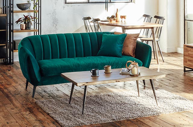 北欧モダンスタイル ─エメラルドグリーンが映える、上質リビング