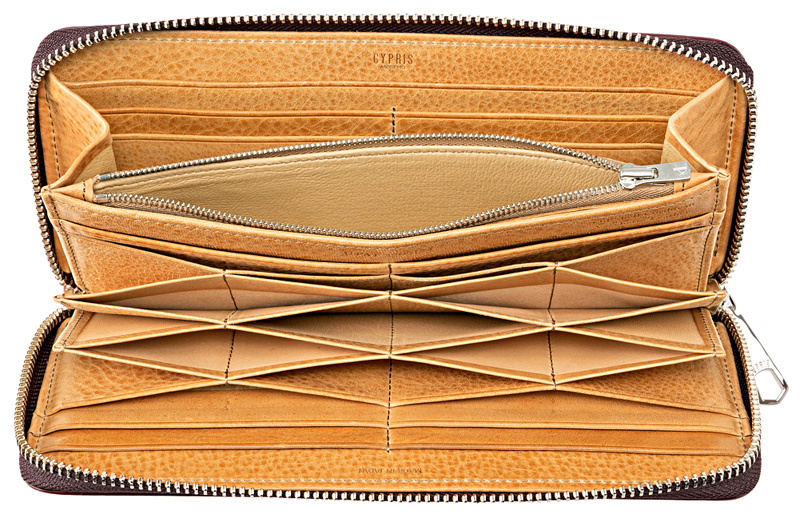 キプリス】ハニーセル長財布(ラウンドファスナー束入)□オイルシェル