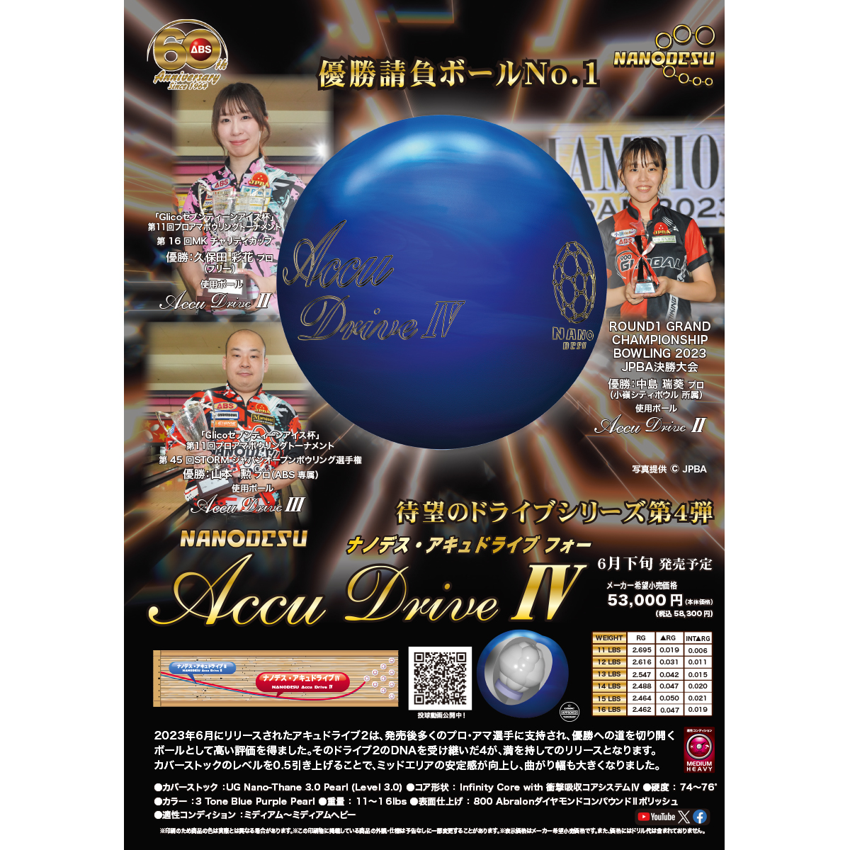 ABS)ナノデス・アキュドライブⅣ [ABS] - 30,300円 : ボウリング用品