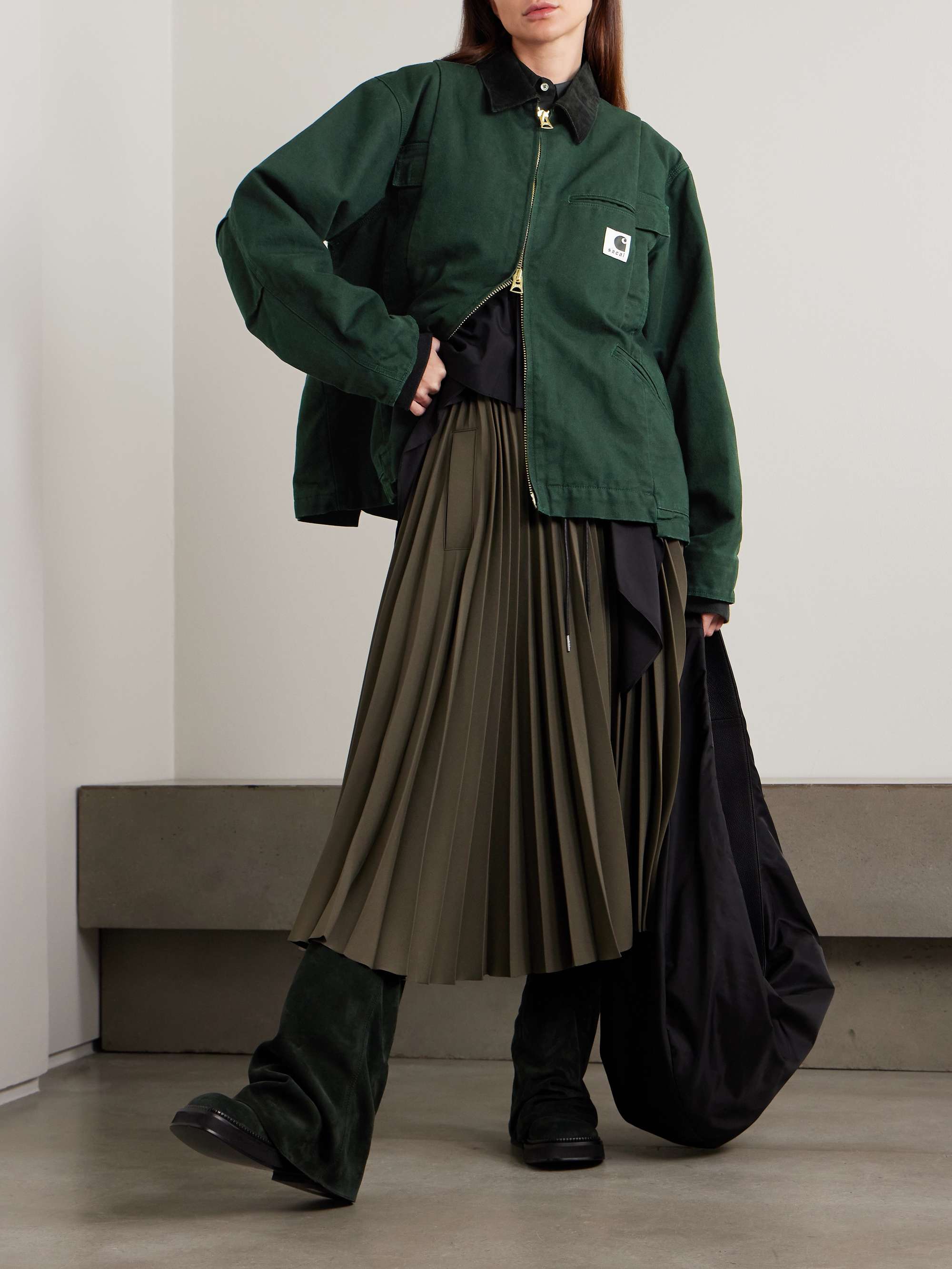 SACAI + Carhartt WIP Duck oversized corduroy-trimmed appliquéd