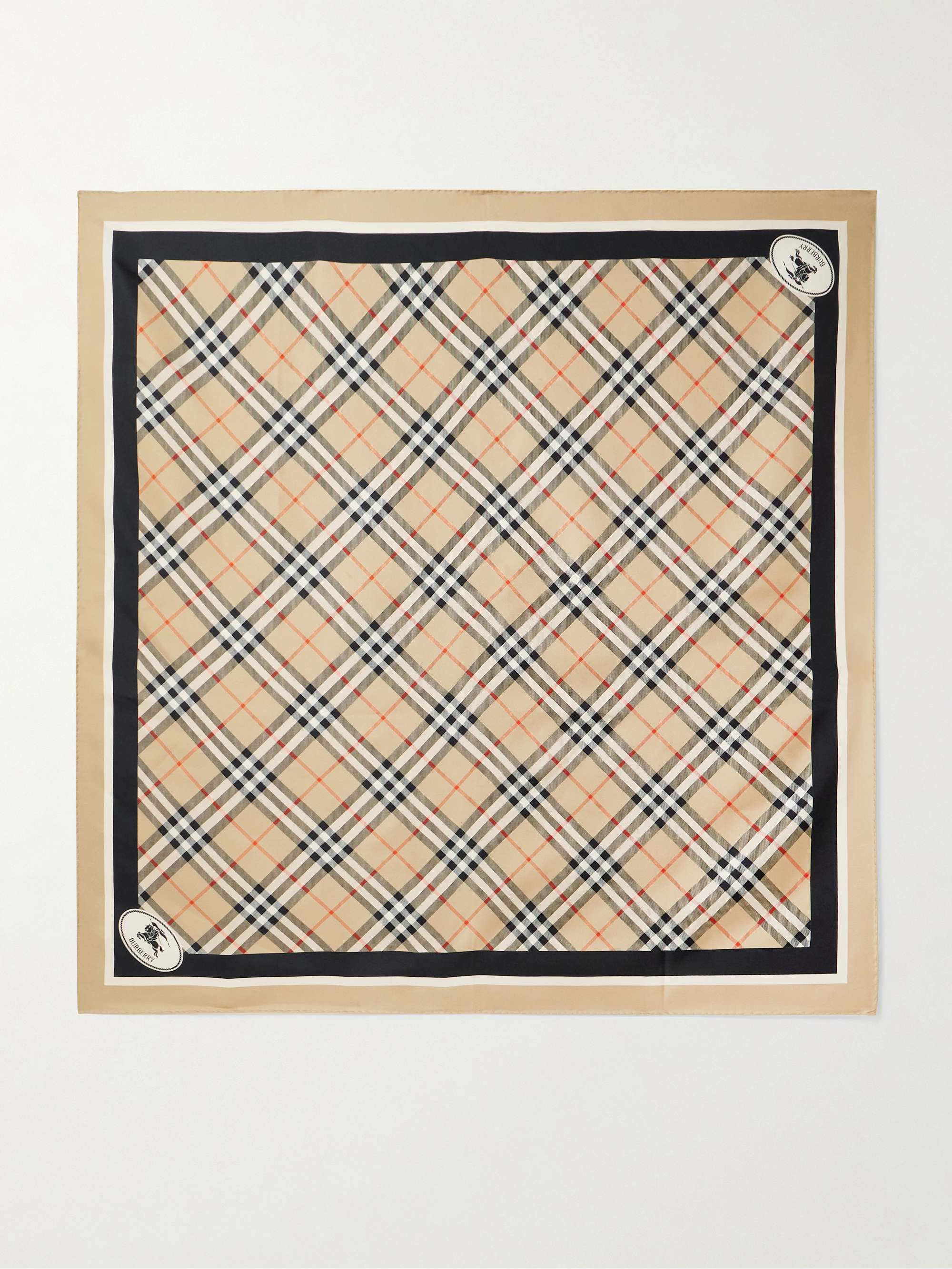 BURBERRY Checked silk-twill scarf | NET-A-PORTER