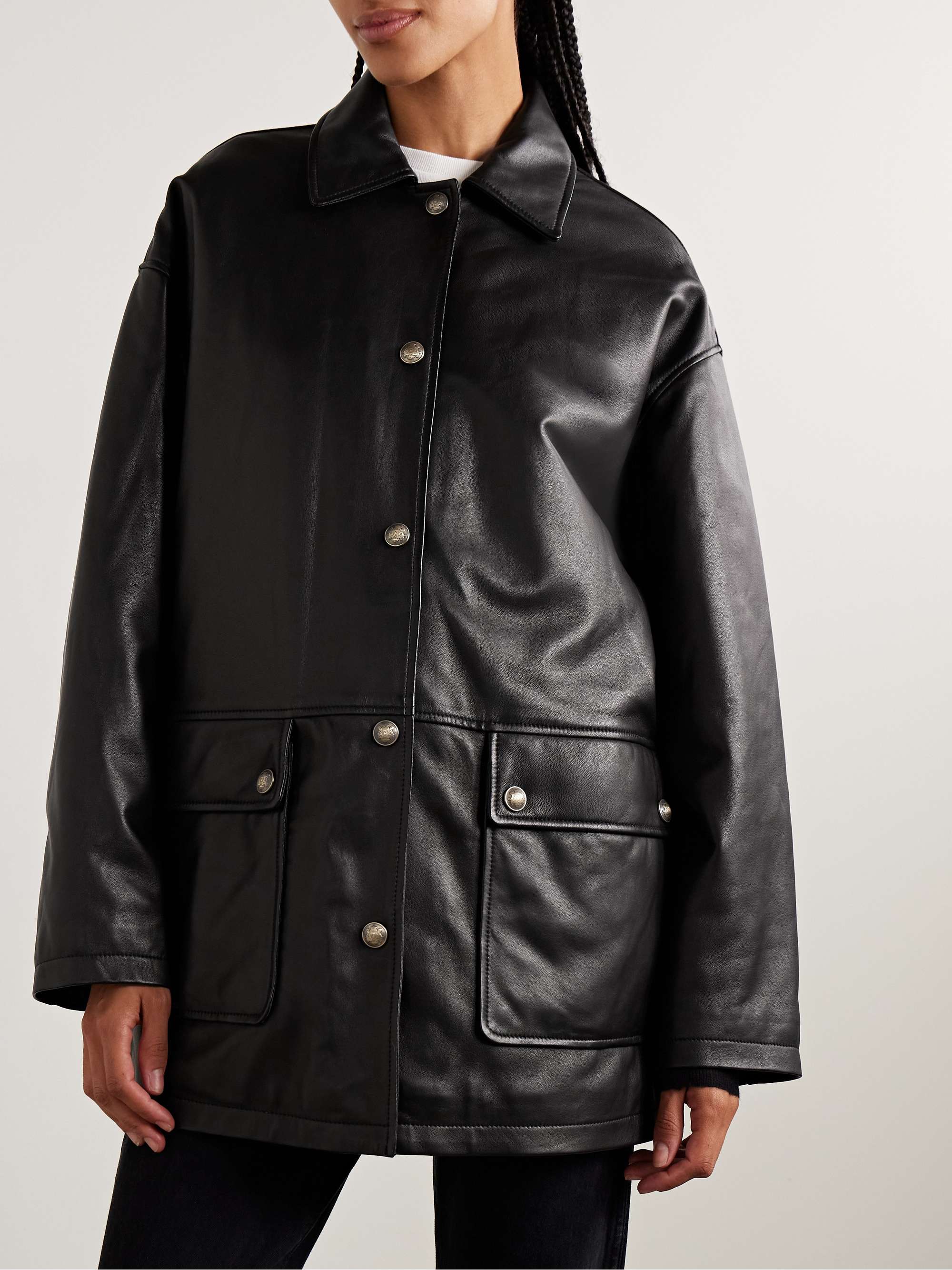 NILI LOTAN Cordel leather coat | NET-A-PORTER