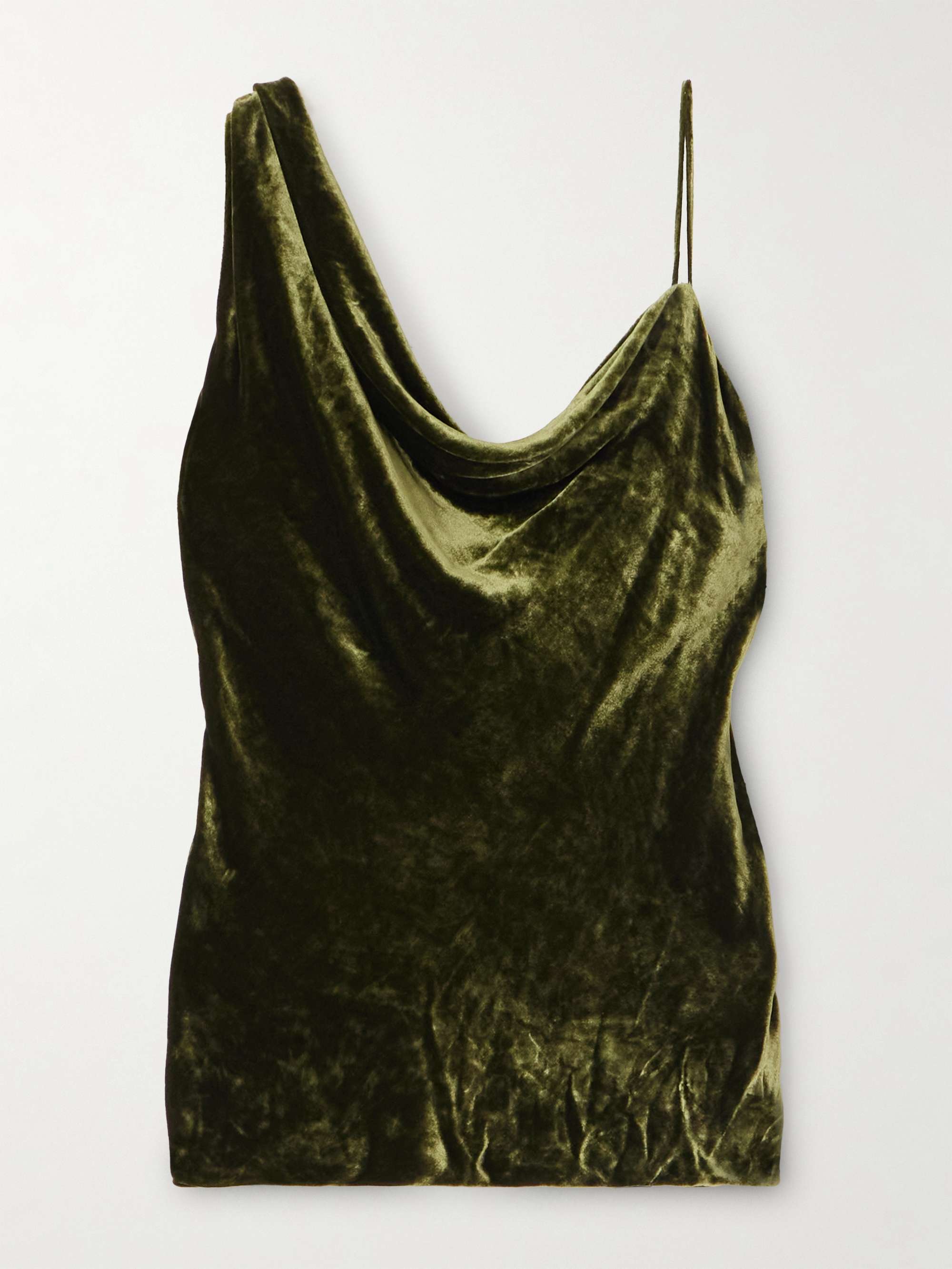 DRIES VAN NOTEN Asymmetric draped velvet top | NET-A-PORTER