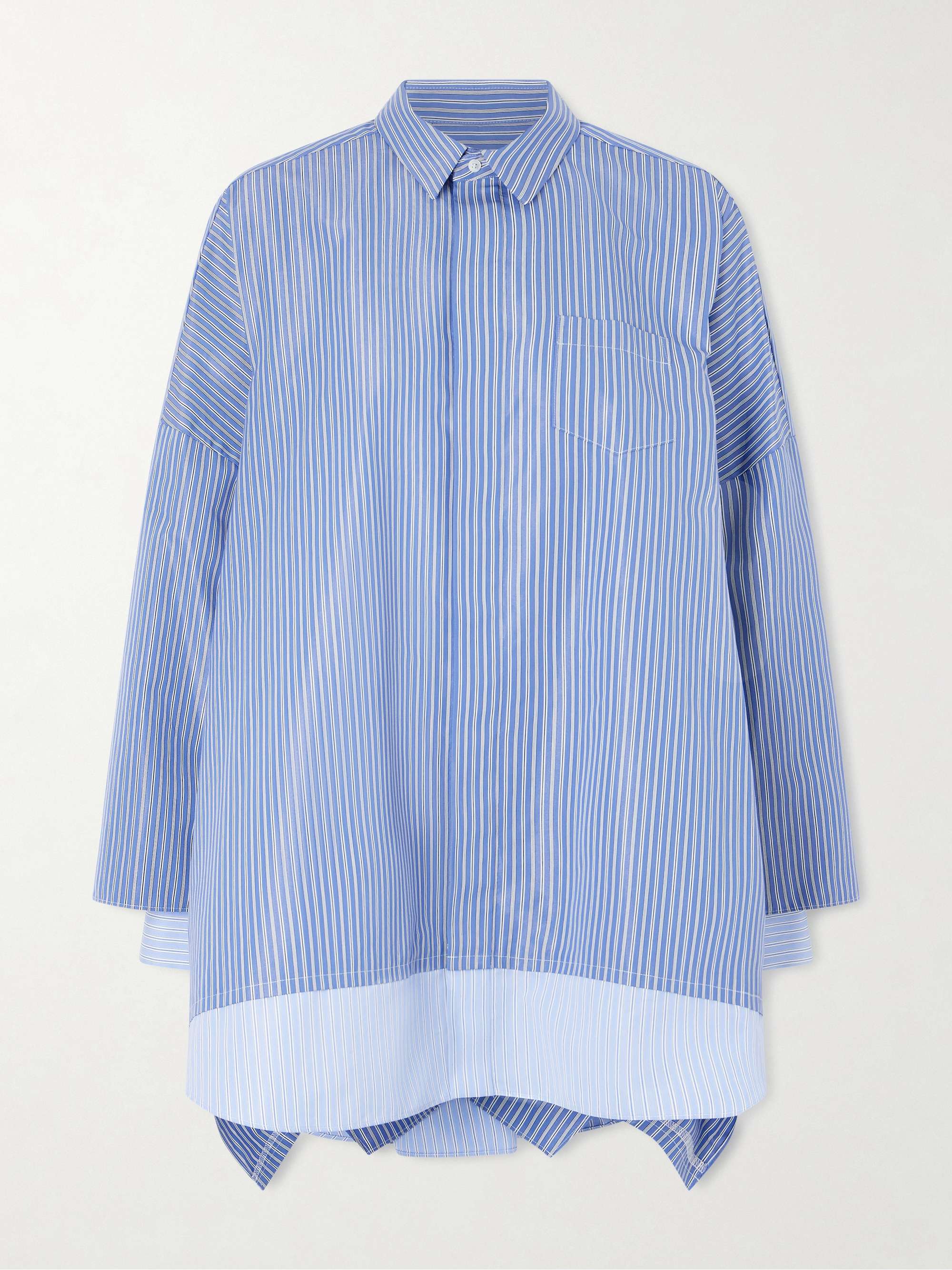 SACAI Striped cotton-blend poplin shirt | NET-A-PORTER