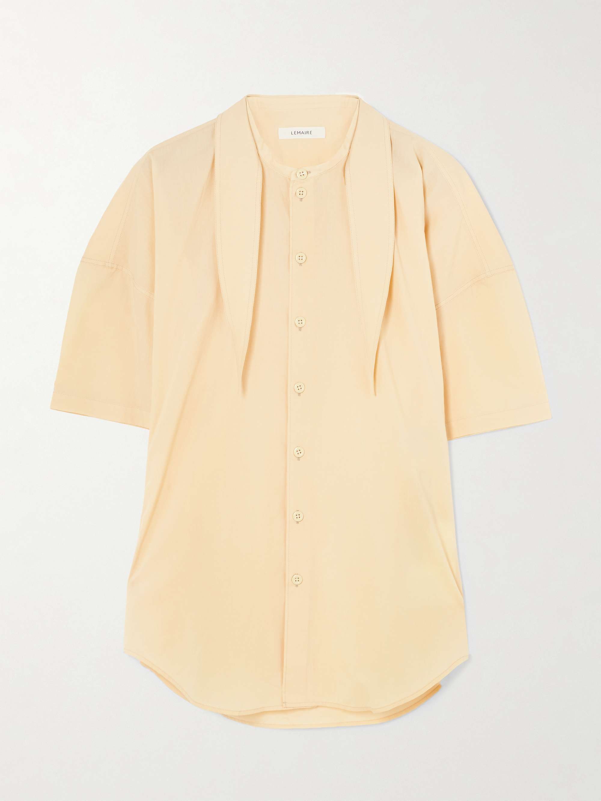 LEMAIRE Tie-neck cotton-muslin shirt | NET-A-PORTER