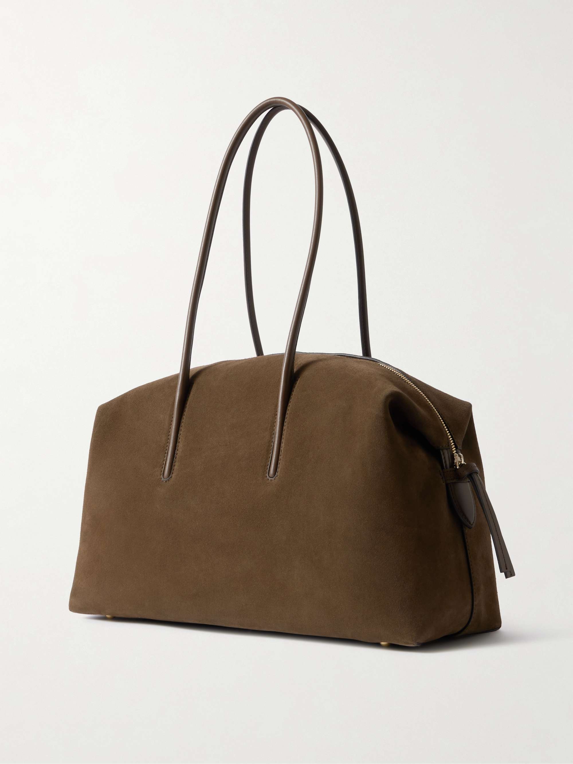 DEMELLIER The Stockholm leather-trimmed suede tote bag | NET-A-PORTER
