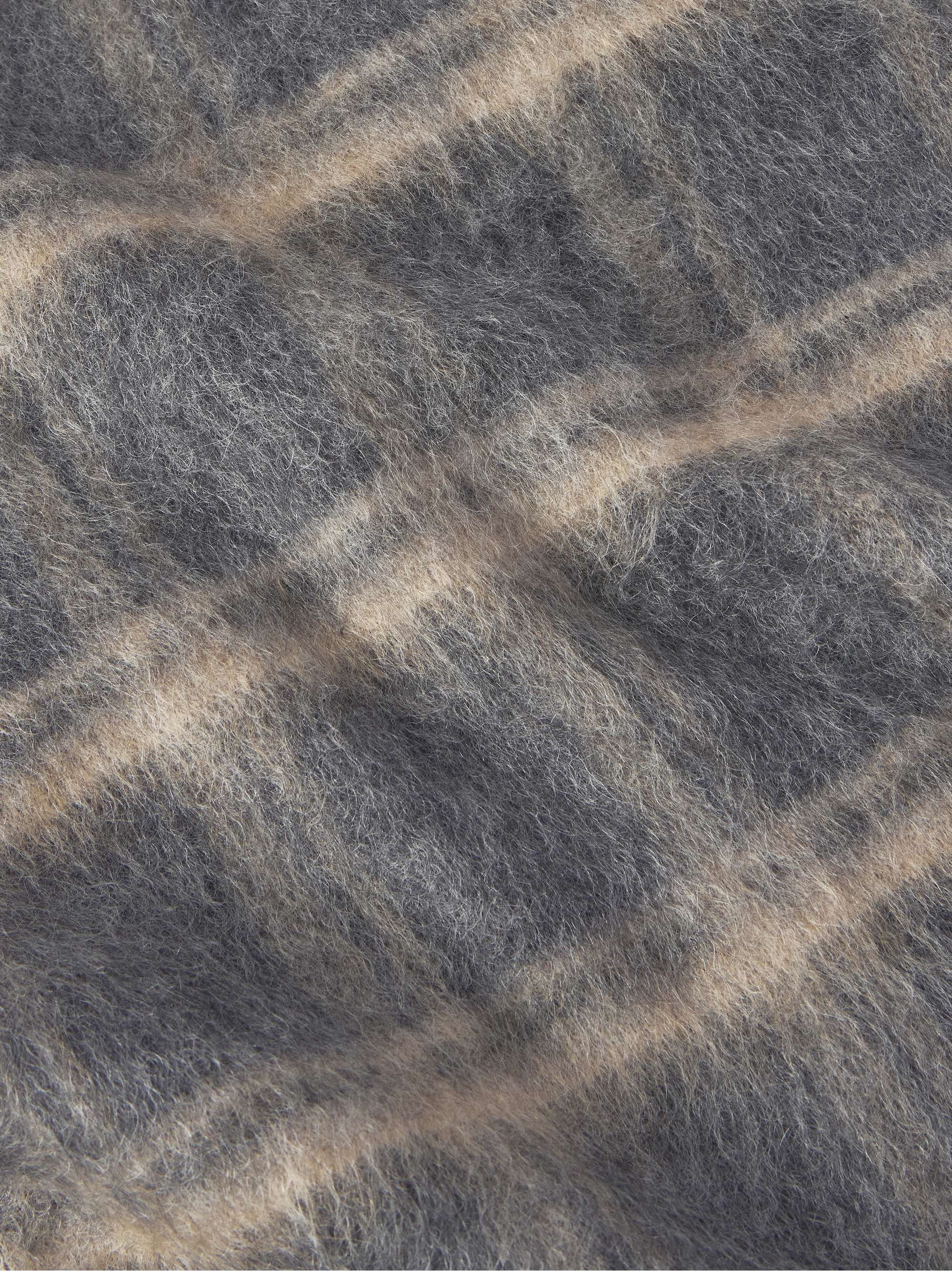 BRUNELLO CUCINELLI Checked brushed-knit scarf | NET-A-PORTER