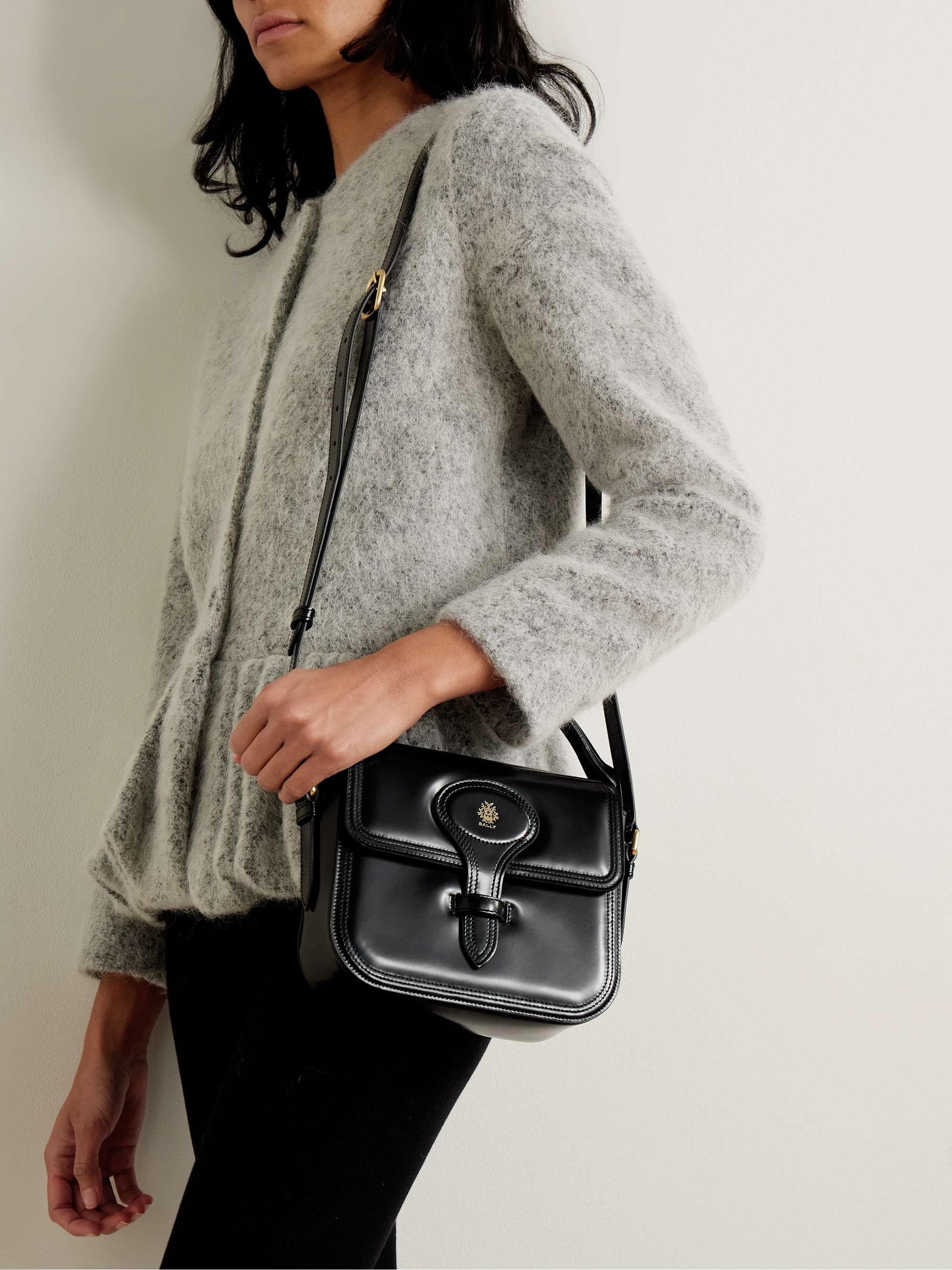 BALLY Beckett Flat mini glossed-leather tote | NET-A-PORTER