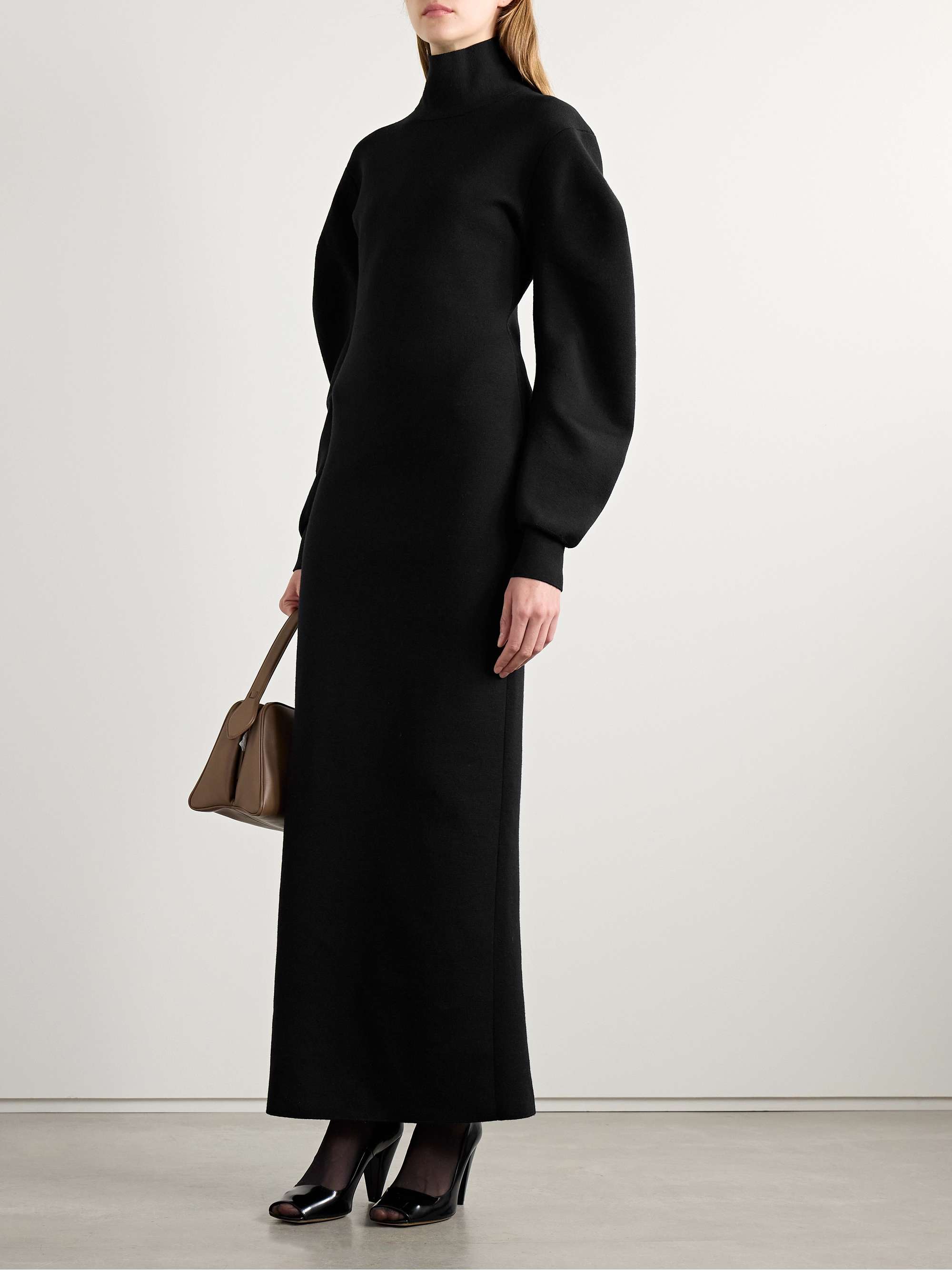 KHAITE Storm wool-blend turtleneck midi dress | NET-A-PORTER