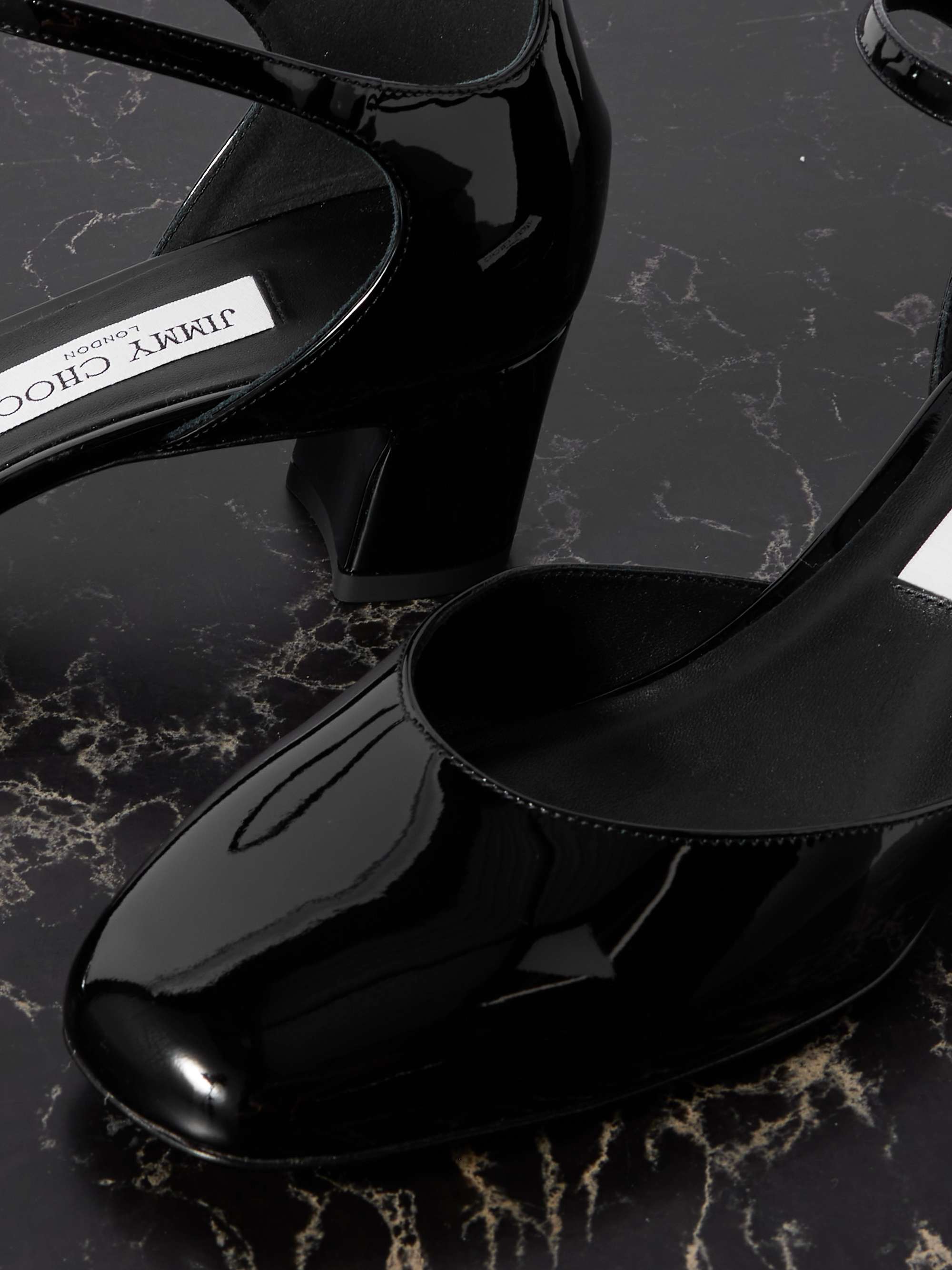 JIMMY CHOO Pixie 45 patent-leather Mary Jane pumps | NET-A-PORTER