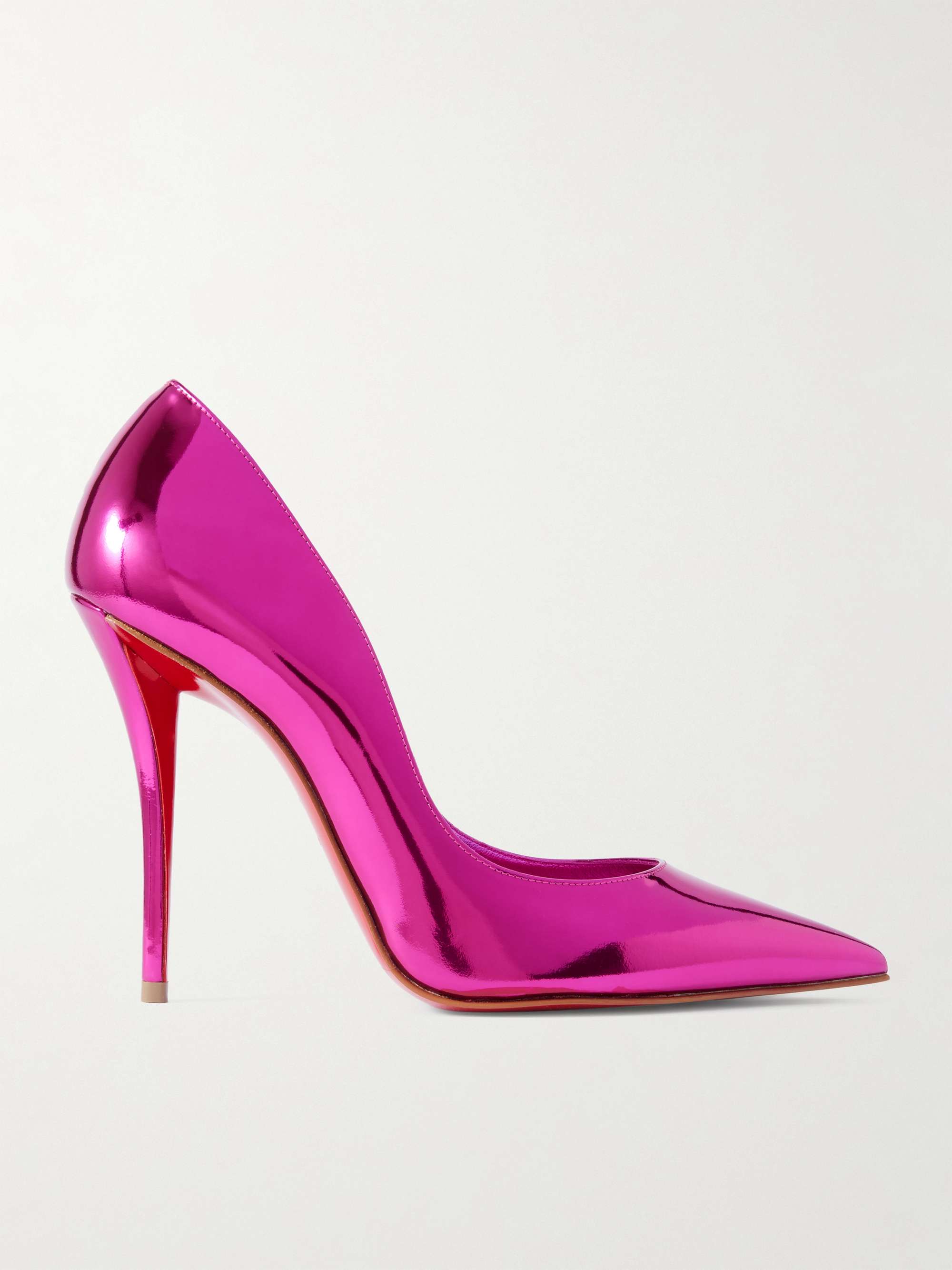 CHRISTIAN LOUBOUTIN Miss Z 100 mirrored-leather pumps | NET-A-PORTER