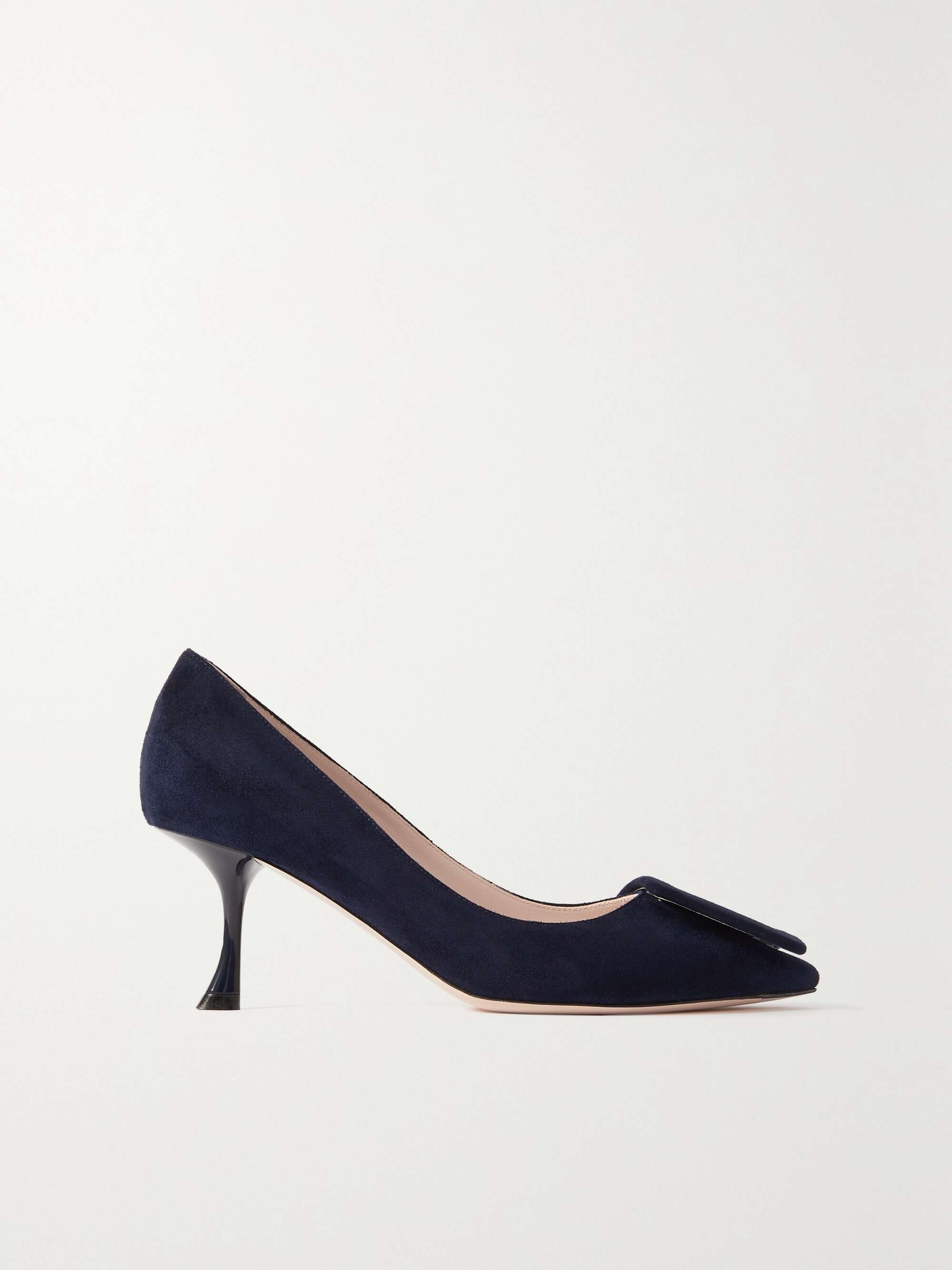 ROGER VIVIER Viv' In The City 65 buckled suede pumps | NET-A-PORTER