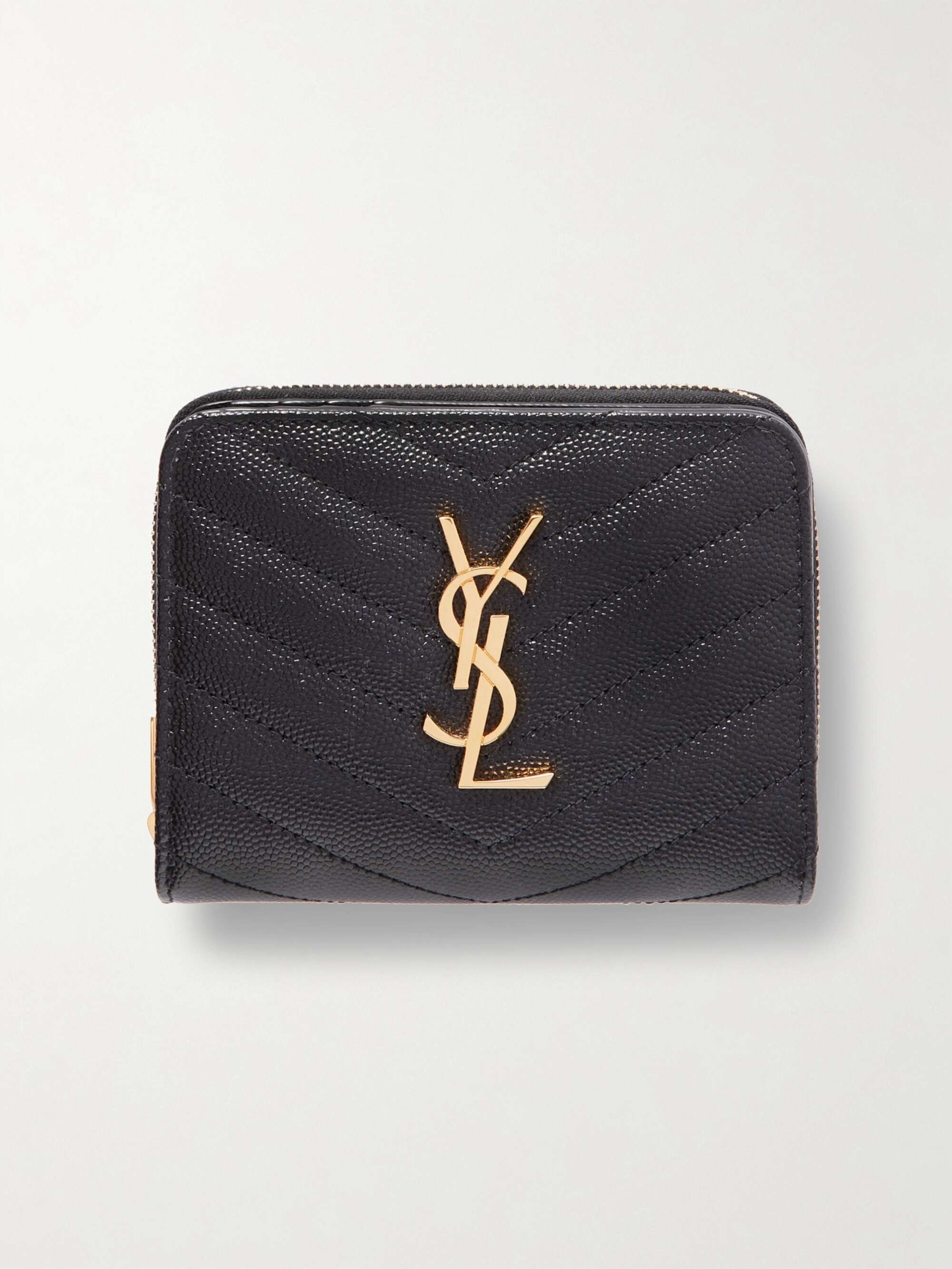 SAINT LAURENT Monogramme quilted textured-leather wallet | NET-A