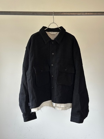 ANCELLM（アンセルム） SHRINK WOOL LAYERING JACKET(BLACK) s.t.c