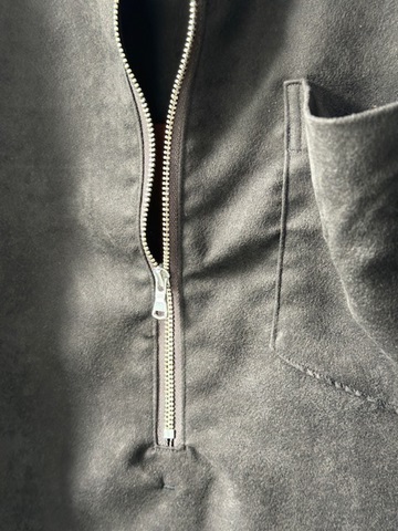 ANCELLM（アンセルム） VEGAN LEATHER SKIPPER LONG LS ZIP SHIRT