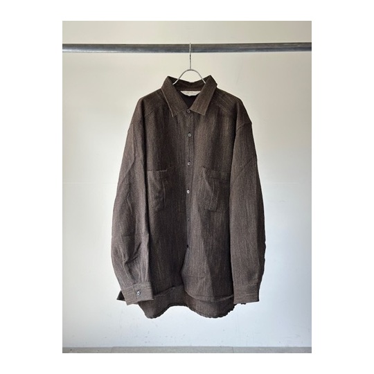 ANCELLM（アンセルム） MELANGE WOOL OVER WORK SHIRT(BROWN) s.t.c