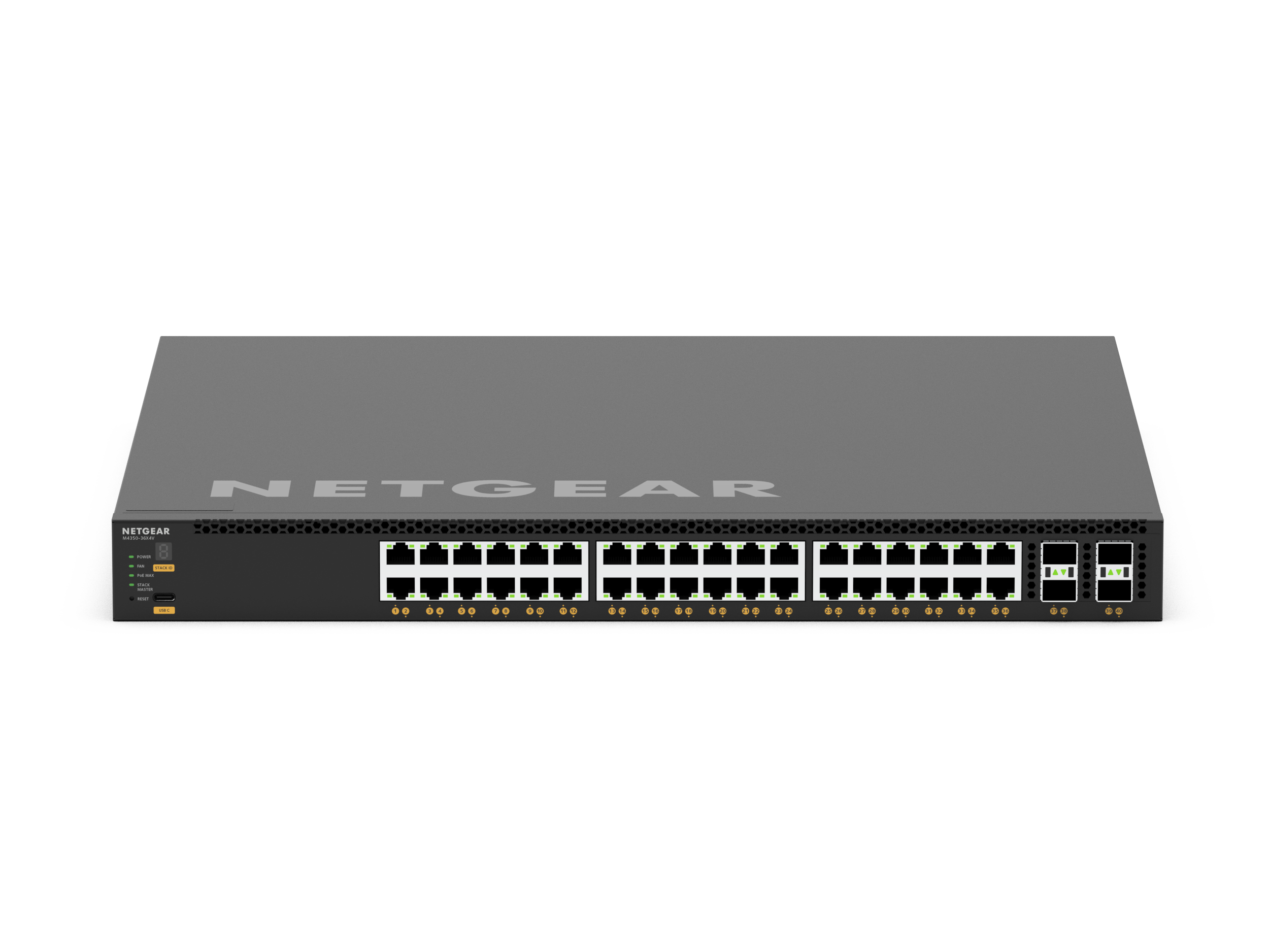 XSM4340CV 36ポート10GマルチギガPoE++ & 4x SFP28スイッチ- NETGEAR