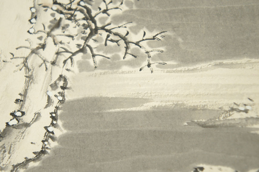 岸浪柳渓色紙「独釣寒江雪」 / Ryukei Kishinami | Natsume Books