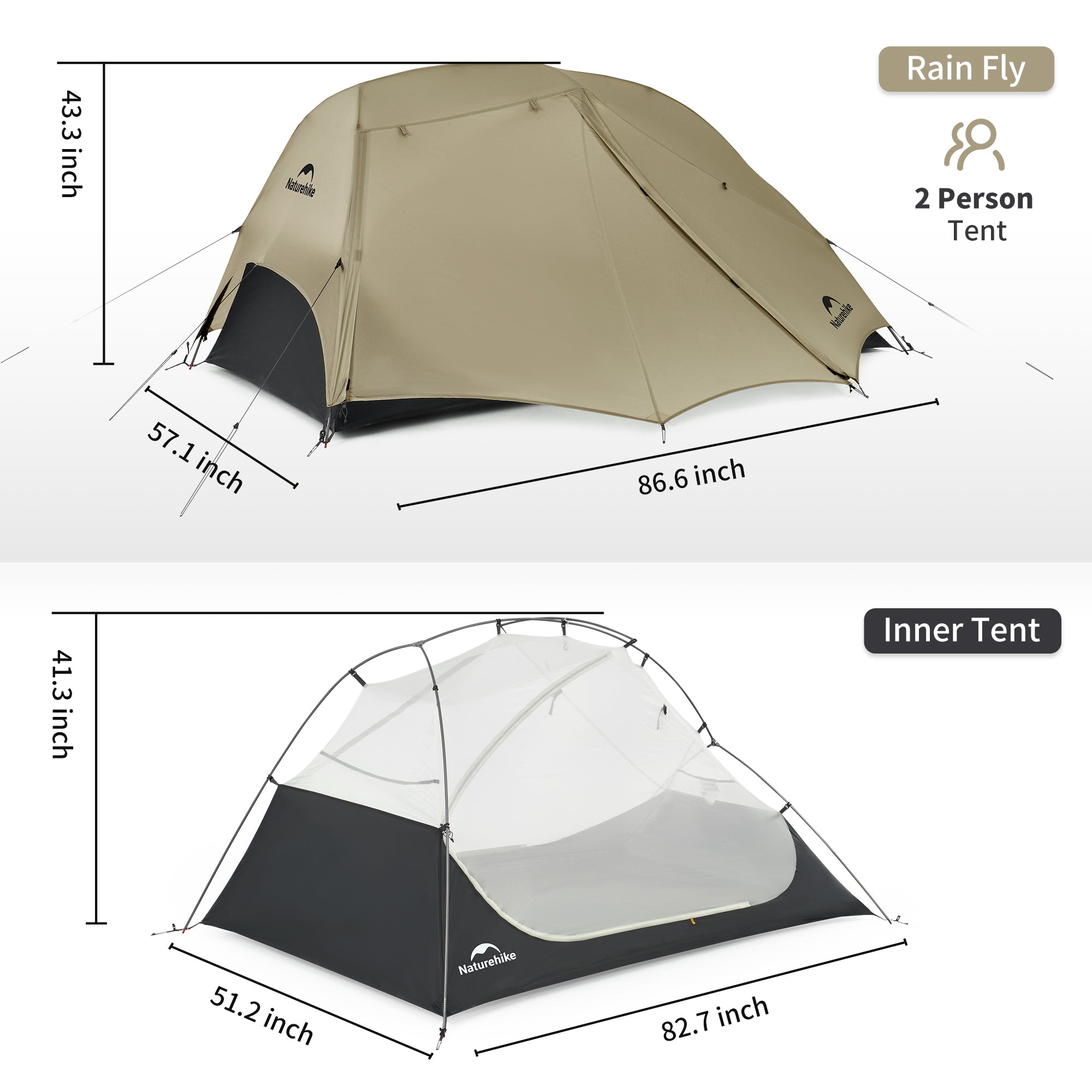 Star River™ UL 2-Person Ultralight Backpacking Tent | Naturehike