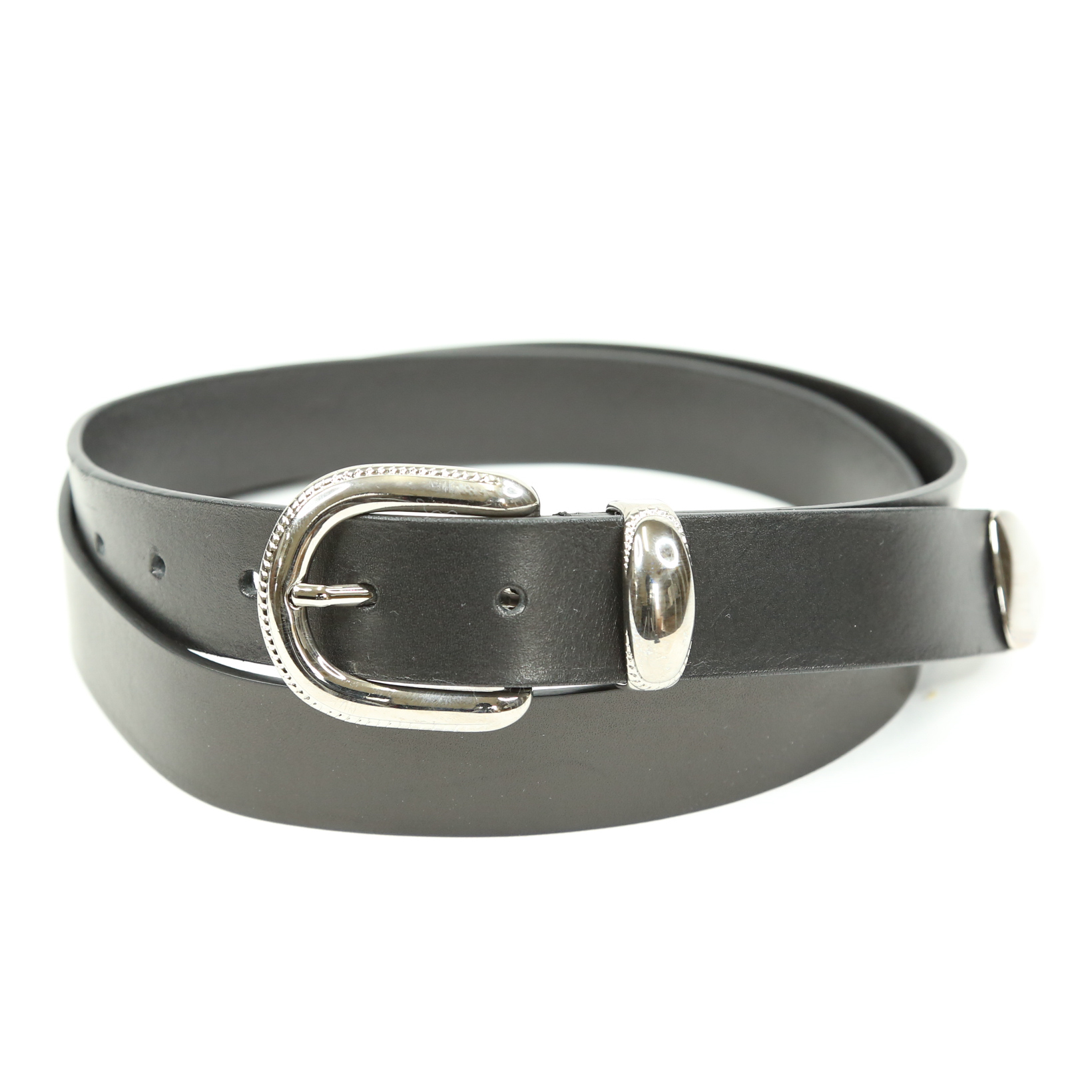 イタリア製ベルト ブラック スムースレザー プンターレベルト｜シャツ