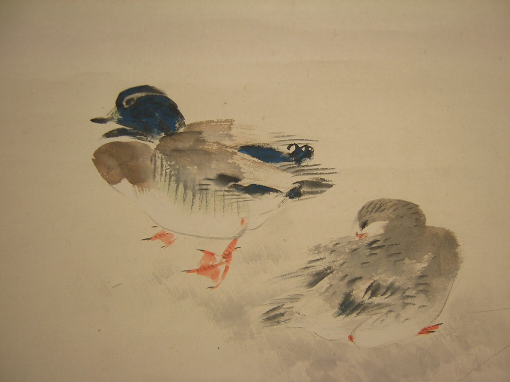狩野梅斎 月に鴨図/Web書画ミュージアム