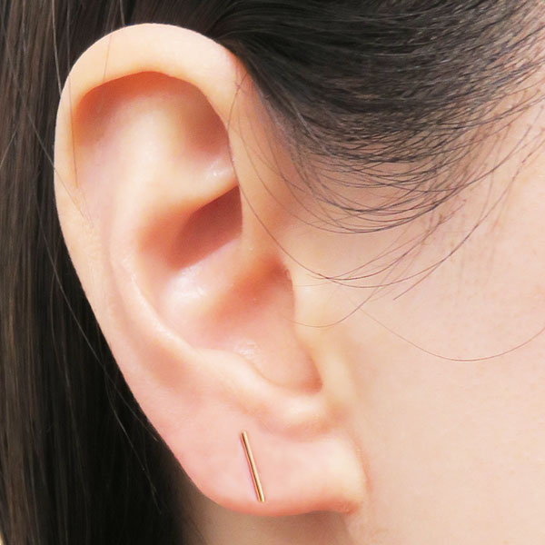 K18 スタッド丸線 バーピアス: K18(18金)│アクセサリーパーツの仕入れ