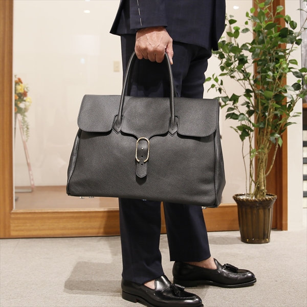 Cisei シセイ チセイ フラップトートバッグ シュリンクレザー ブラック