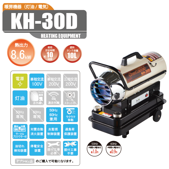 ナカトミ、スポットヒーター KH-30Dの購入はナカトミショップ