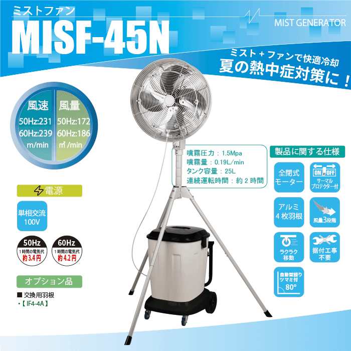 ナカトミ、ミストファン MISF-45Nの購入はナカトミショップ