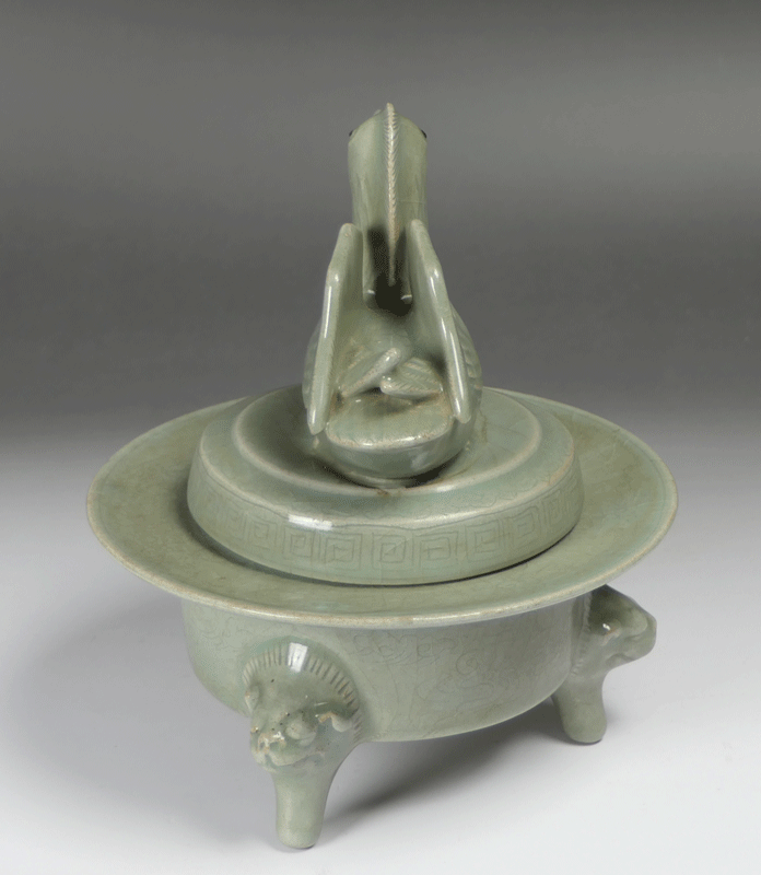 古美術 波兎 / 高麗青磁 鴛鴦蓋 香炉