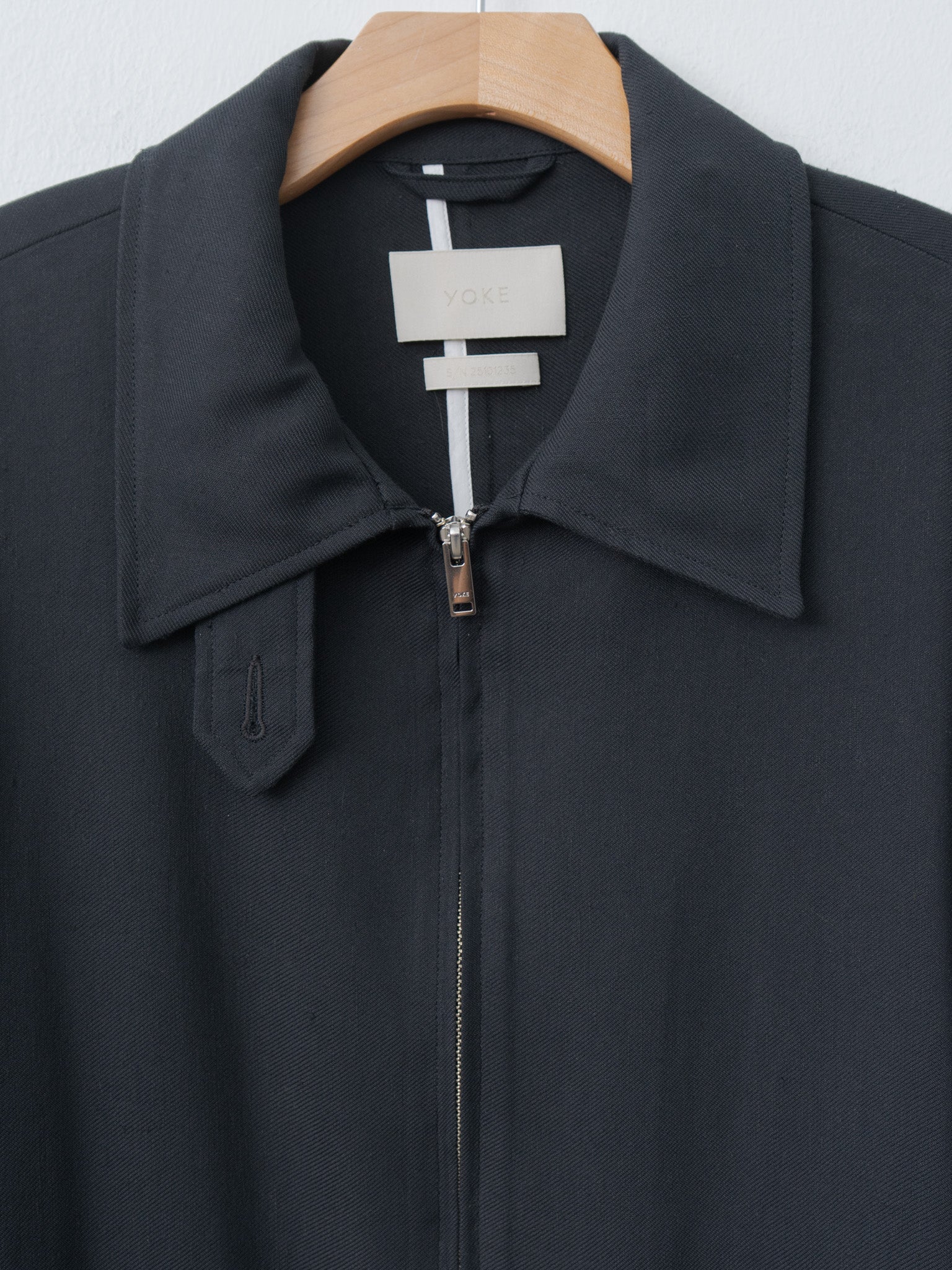 Namu Shop - Yoke Linen Acetate Zip Blouson - Black