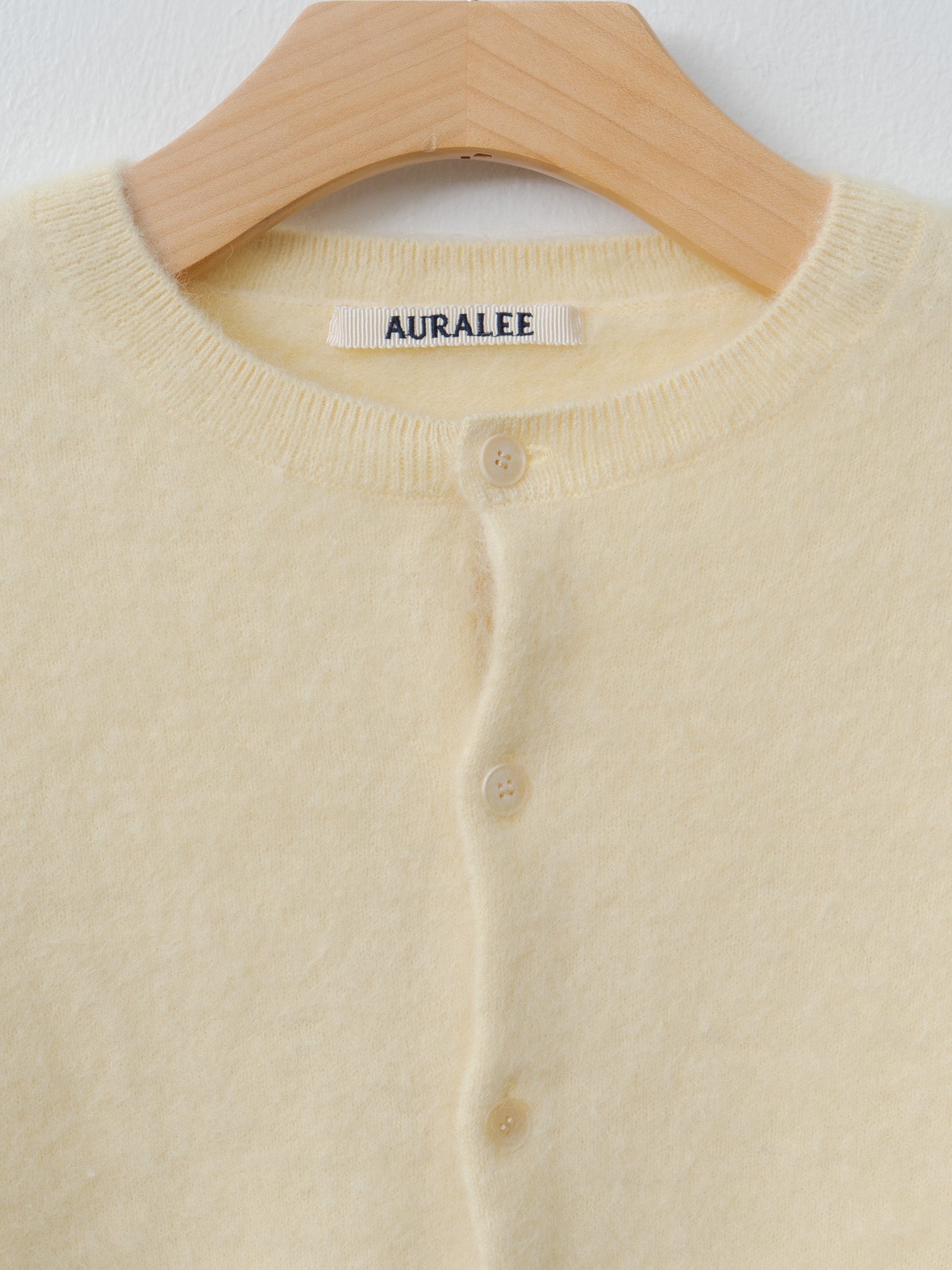 Namu Shop - Auralee Garment-Dyed Baby Alpaca Fur Knit Crew-Neck