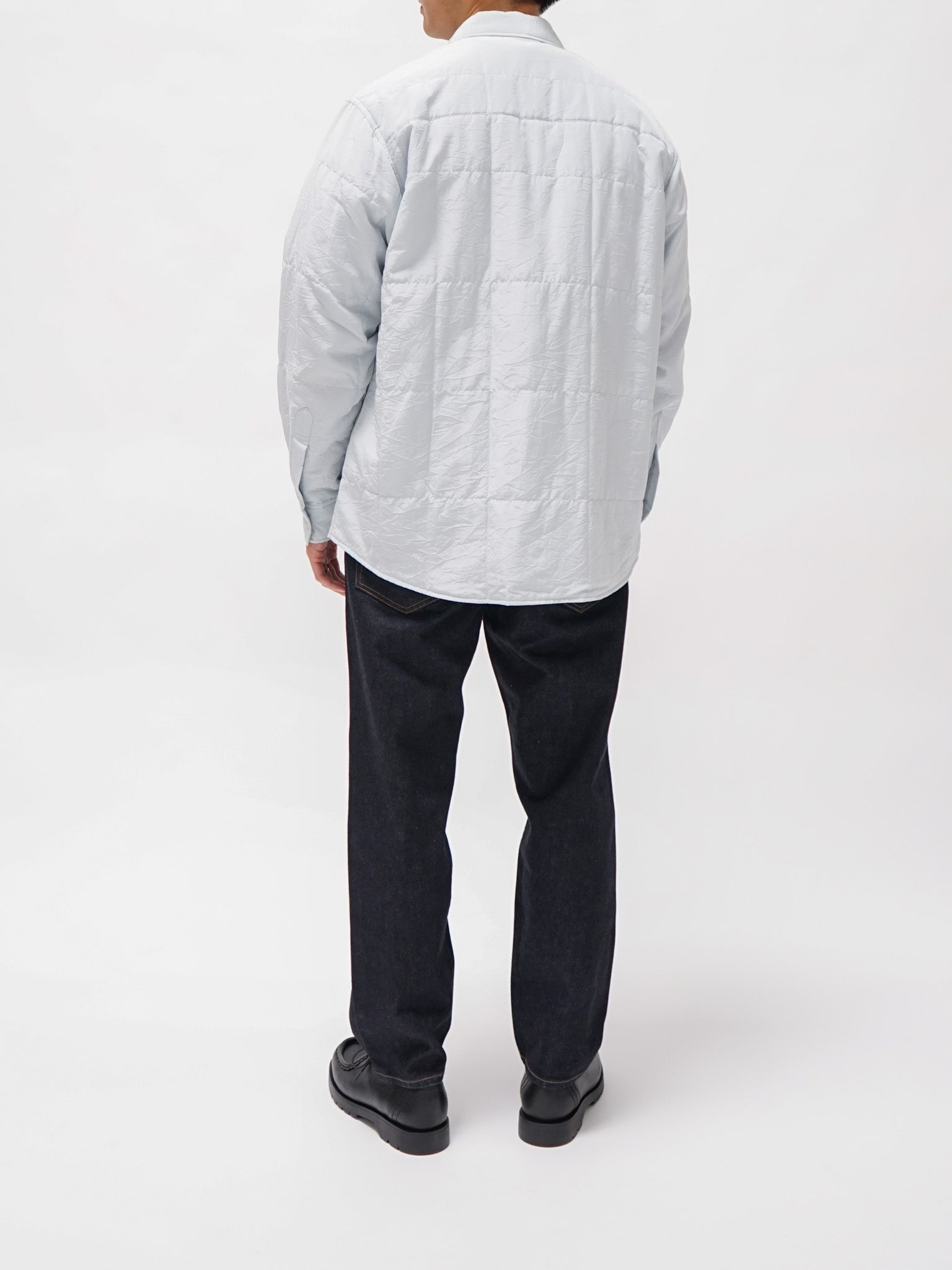 Namu Shop - Auralee Quilted Light Silk Cotton Shirt - Light Blue