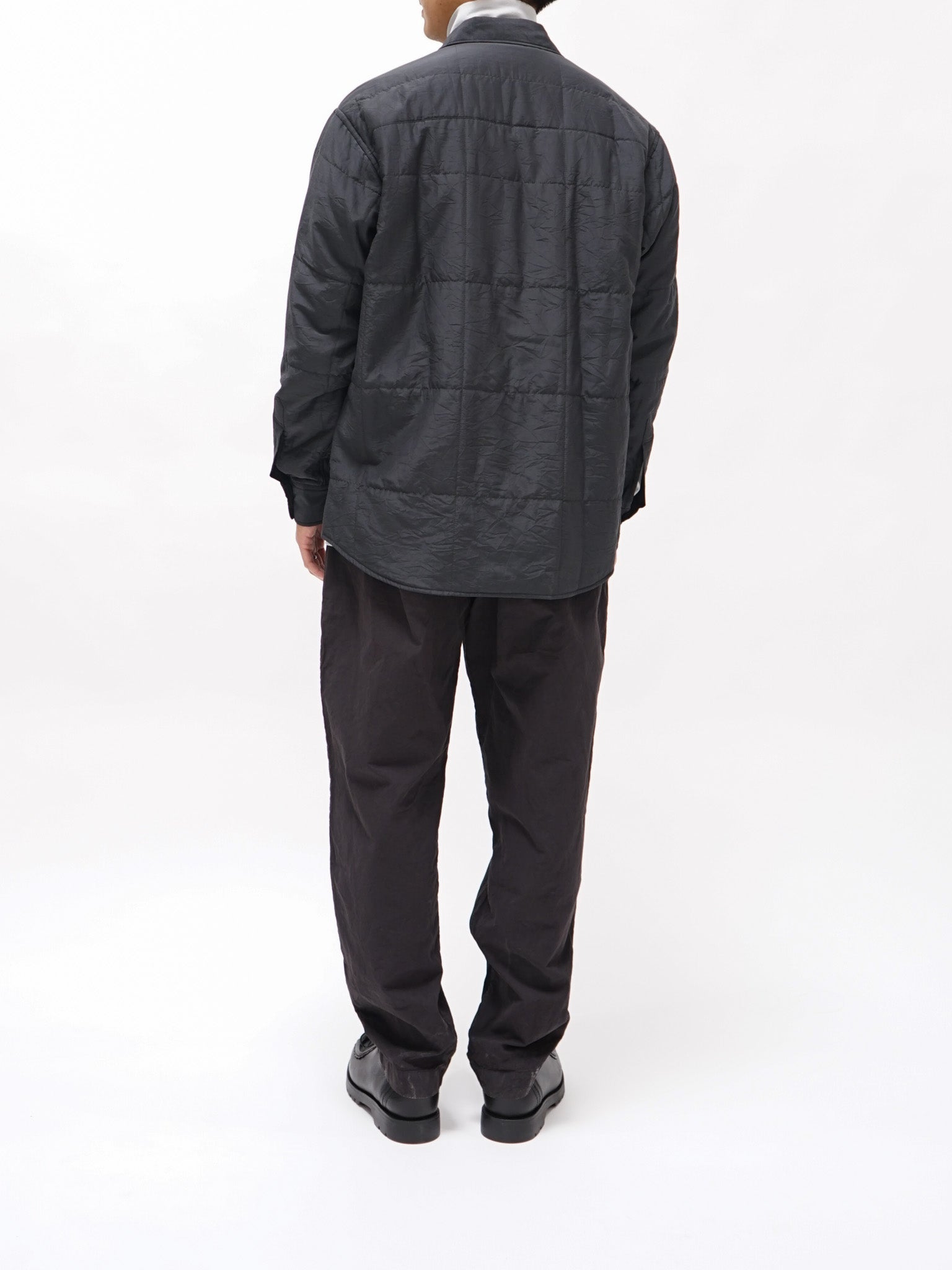 Namu Shop - Auralee Quilted Light Silk Cotton Shirt - Ink Black