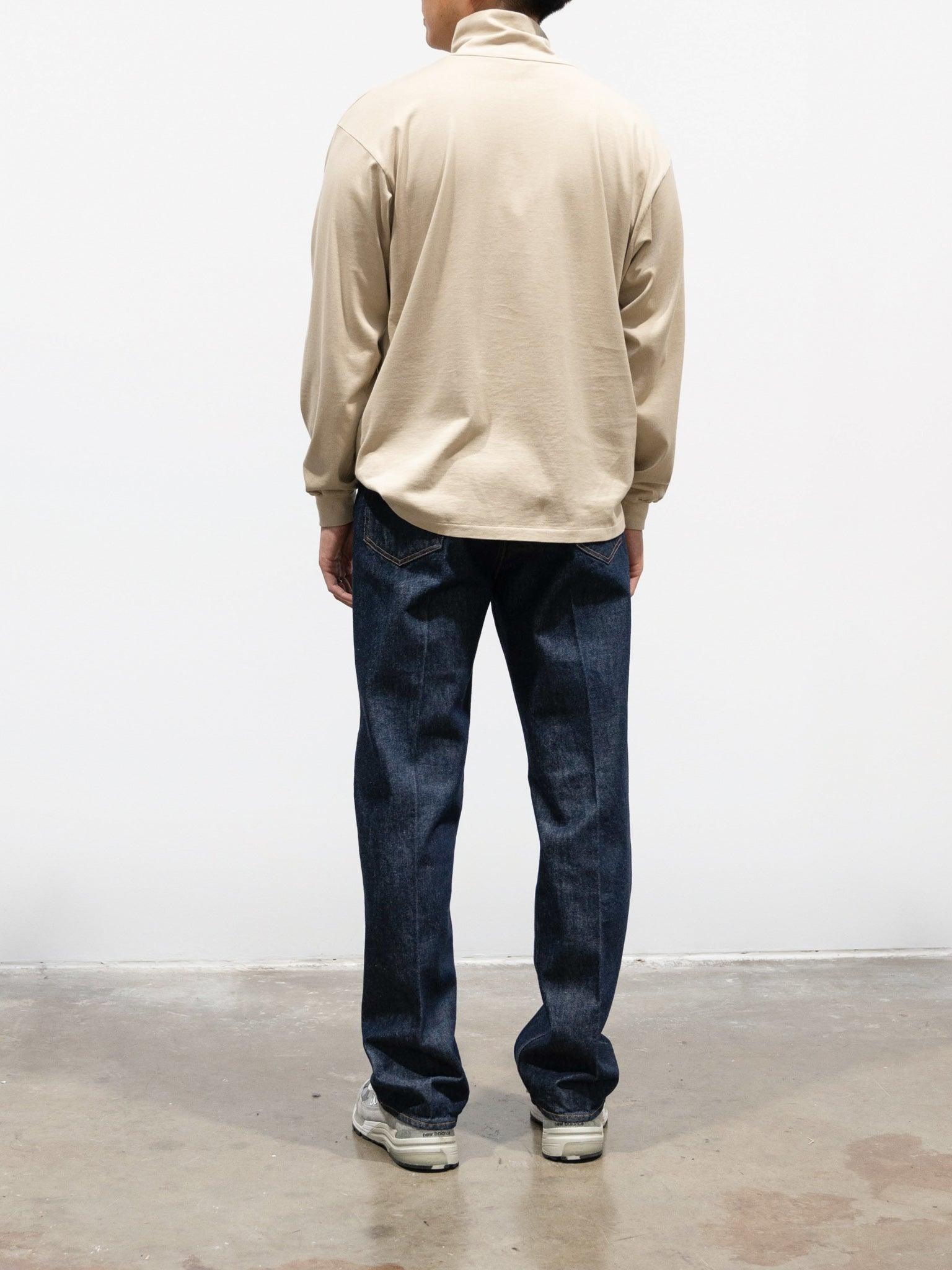 Namu Shop - Auralee Luster Plaiting High Neck L/S Tee - Beige