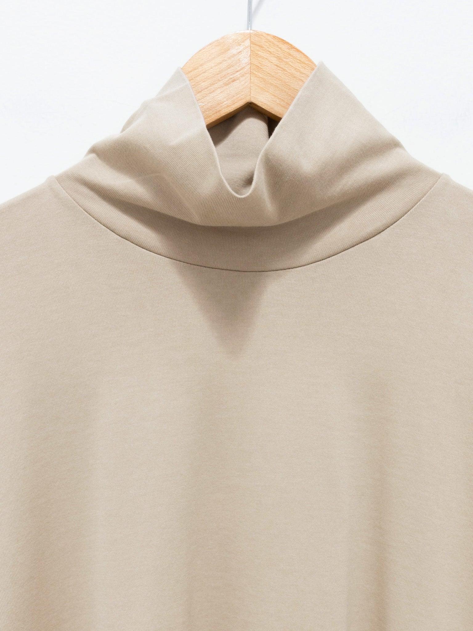 Namu Shop - Auralee Luster Plaiting High Neck L/S Tee - Beige