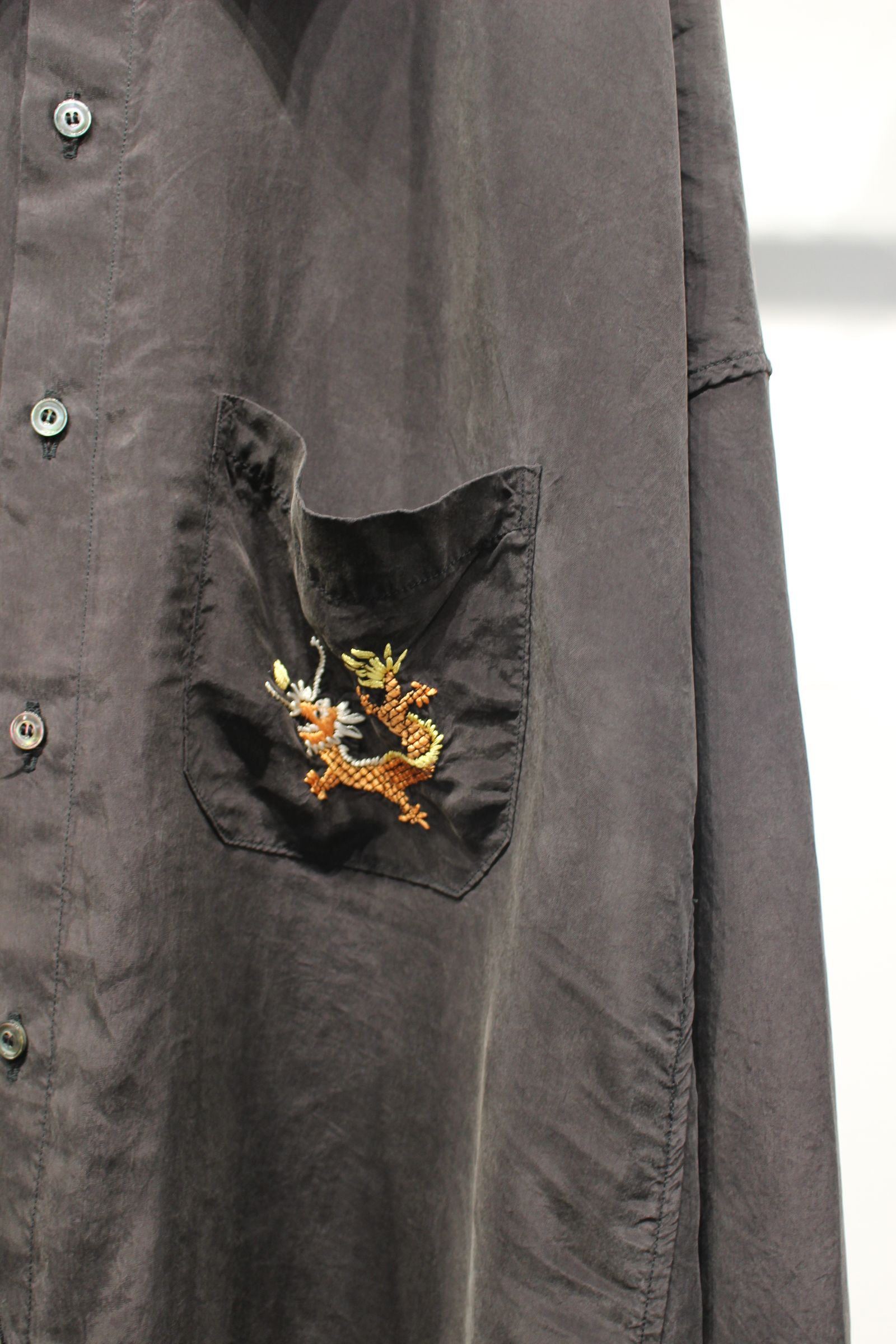 ANCELLM - AGING EMBROIDERY SHIRT | BLACK | シャツ | NapsNote