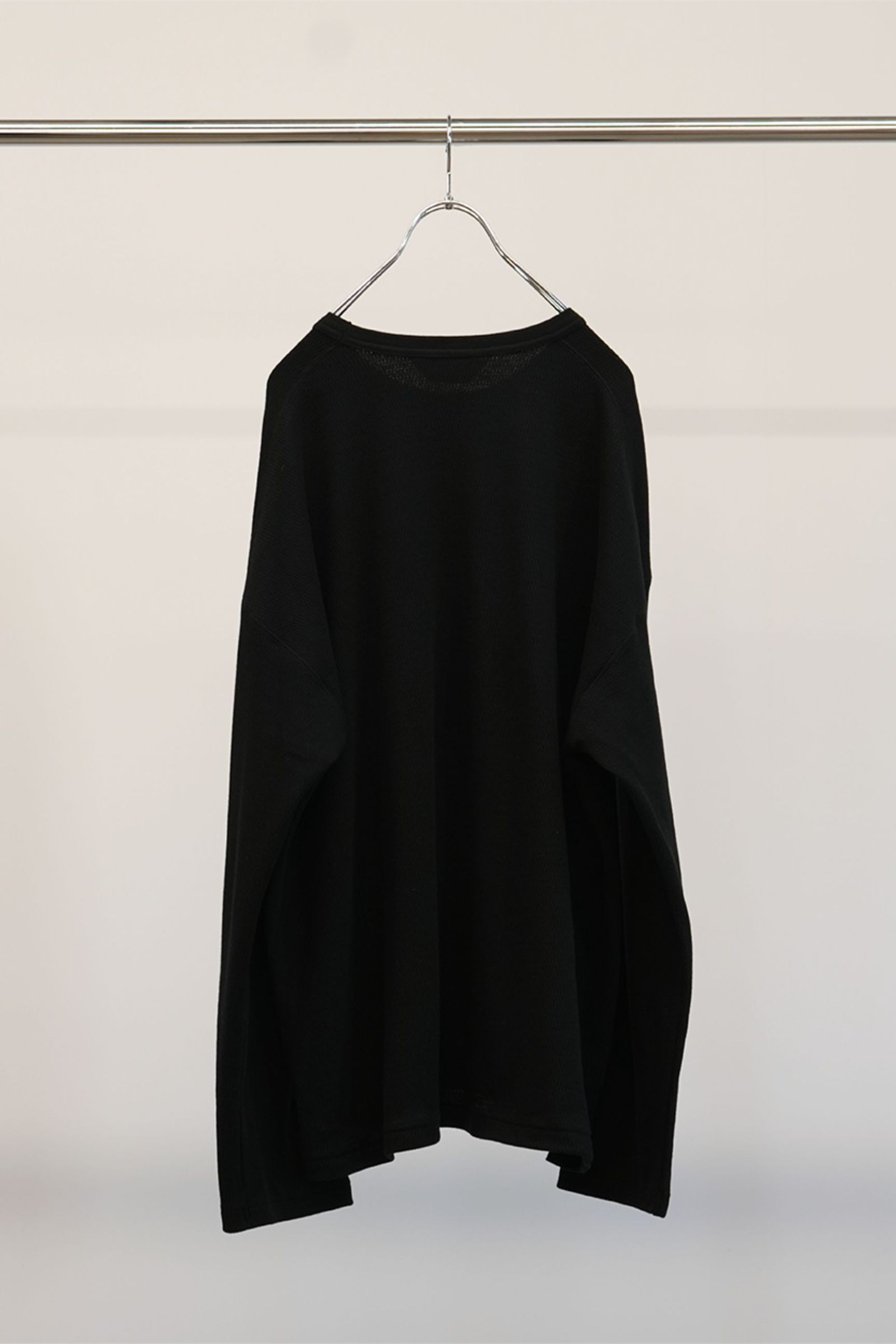 ANCELLM - WAFFLE CREW NECK LS T-SHIRT | BLACK | カットソー | NapsNote