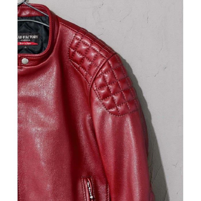 0818 SPEED TWIN MODEL-0 レザーダブルライダースジャケット レッド