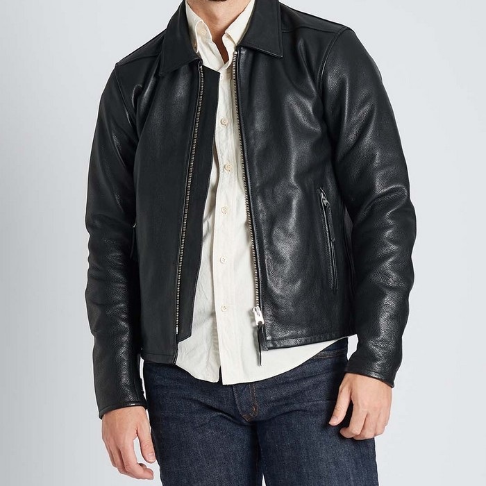 1195 STREAM LINER レザーシングルライダースジャケット ブラック
