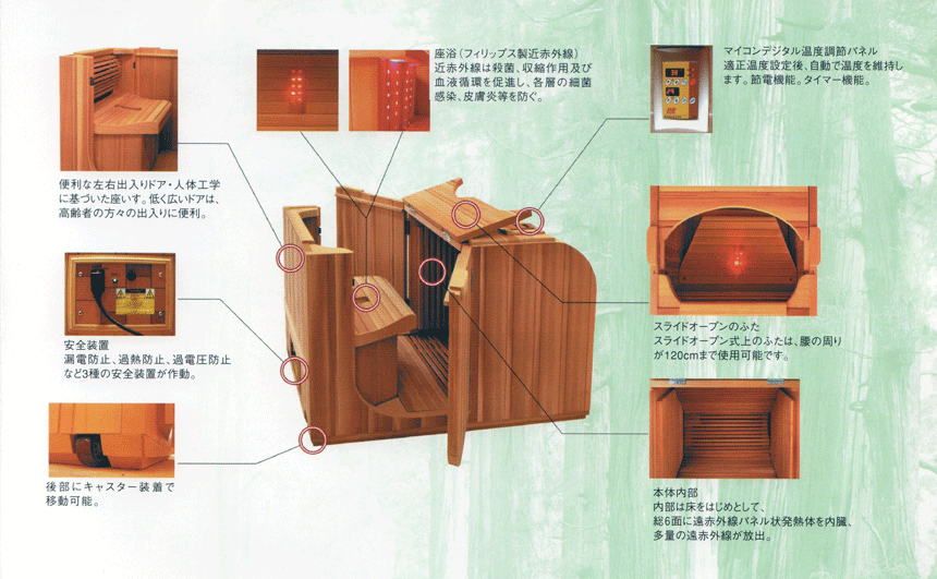 ヘルスリア ハーフスパ ver．2011 半身浴・座浴・森林浴が一つに