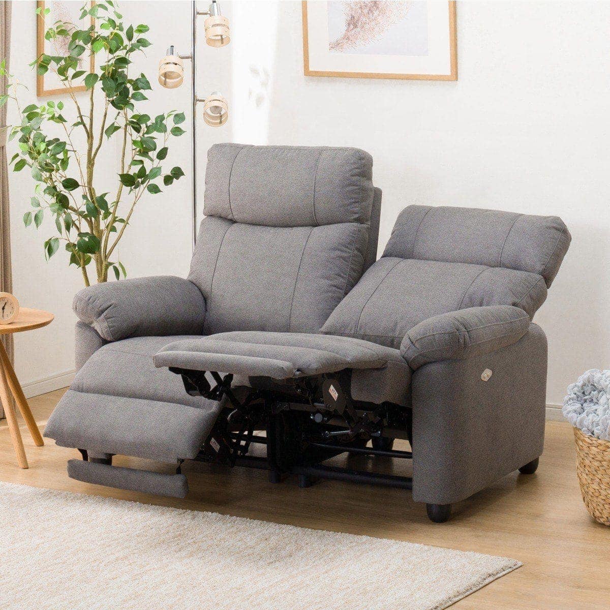 2人掛け電動リクライニングソファ 布張りタイプ (グラッゼ GY